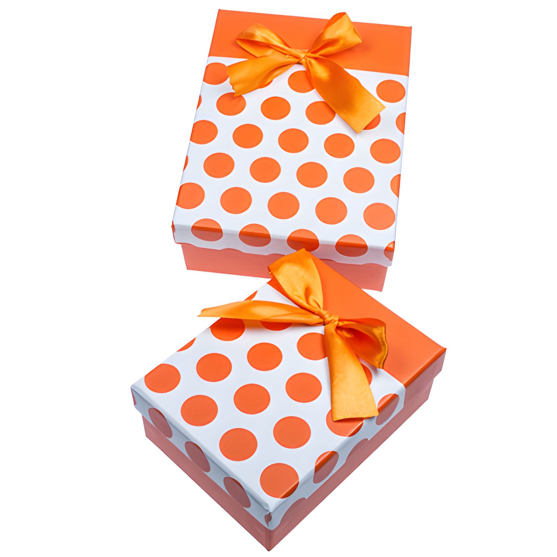 Geschenkbox 'Punkte' orange, 2-teilig