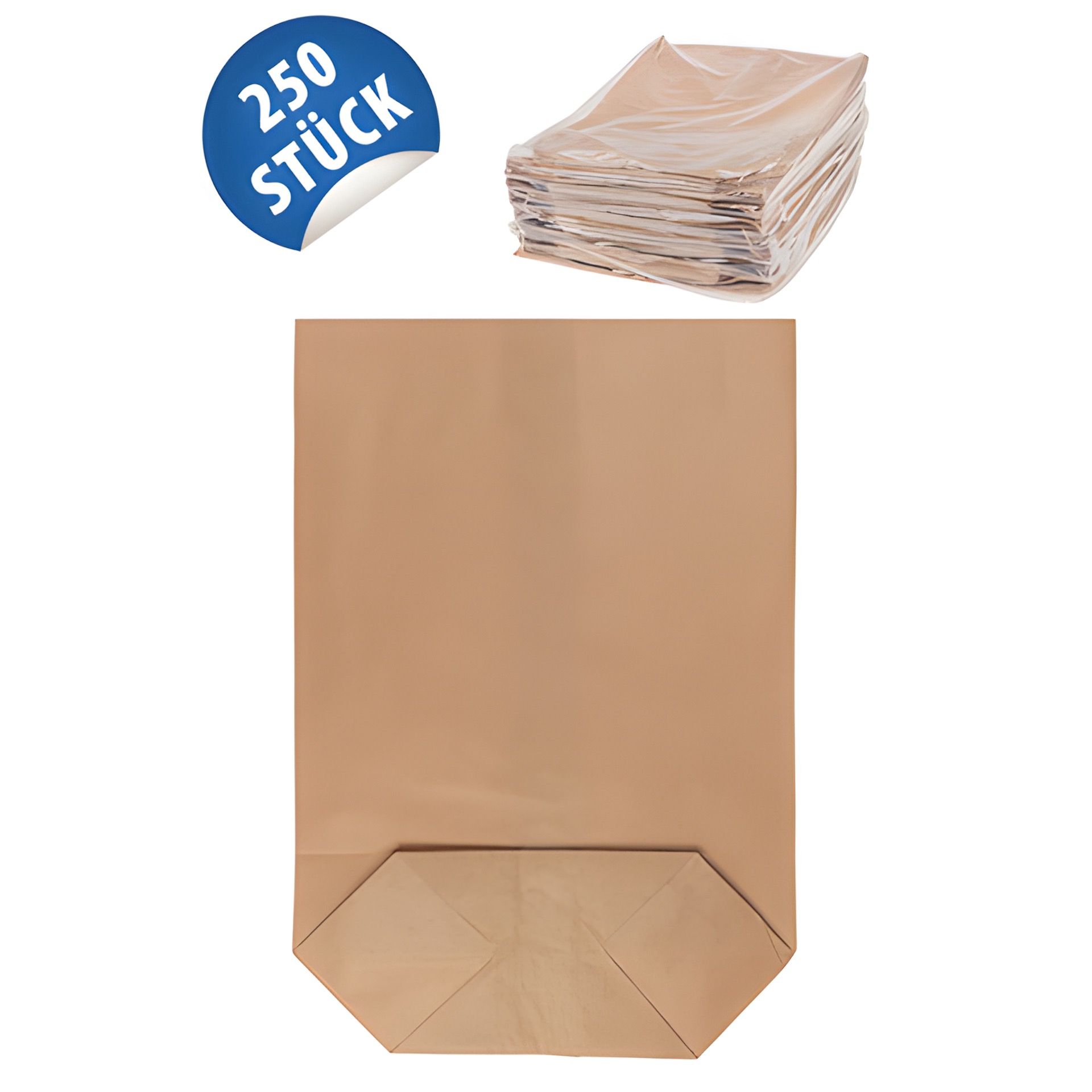 Papiertüte natron, XXL, 250 Stück