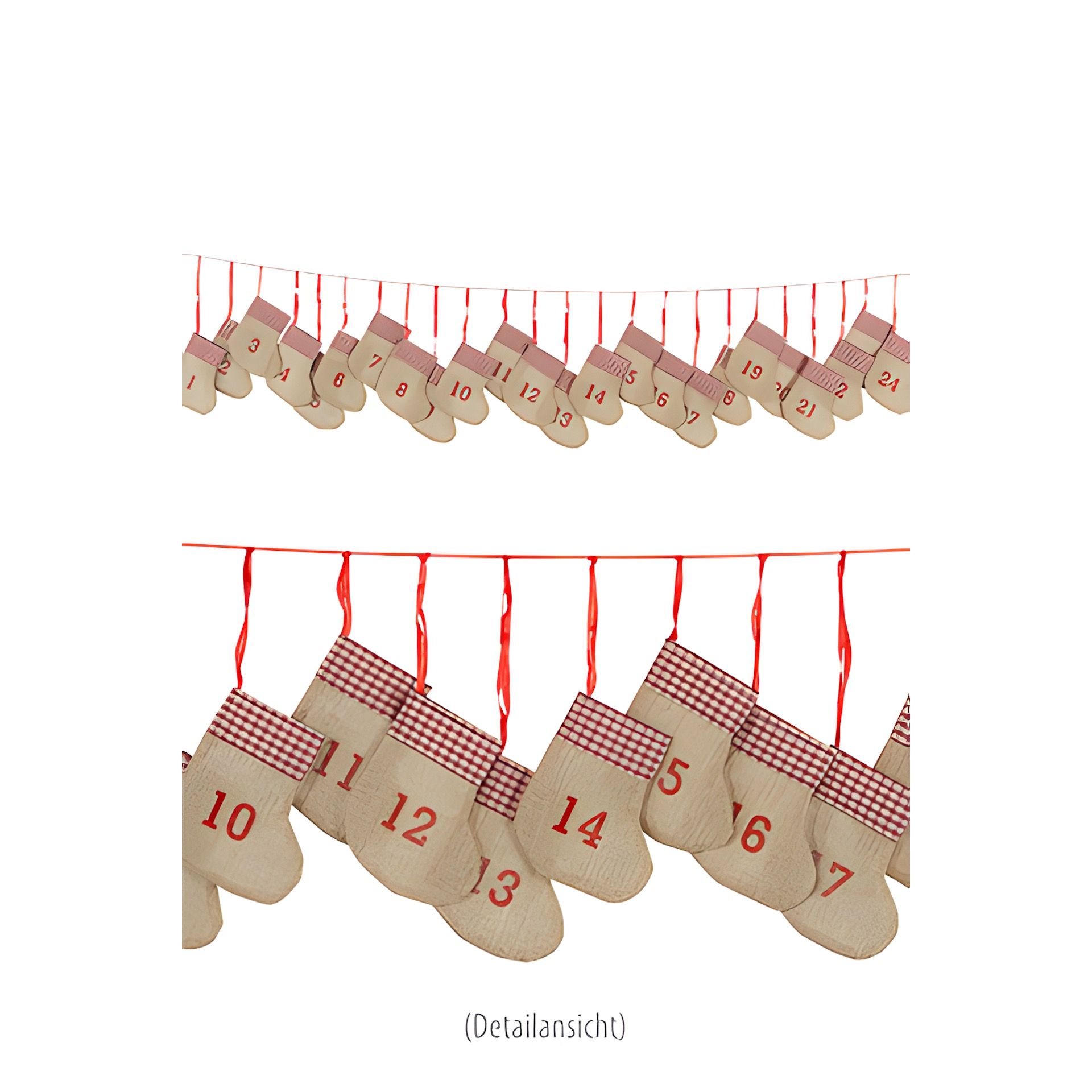 Adventskalender Set 'Jute-Socken', 24-teilig