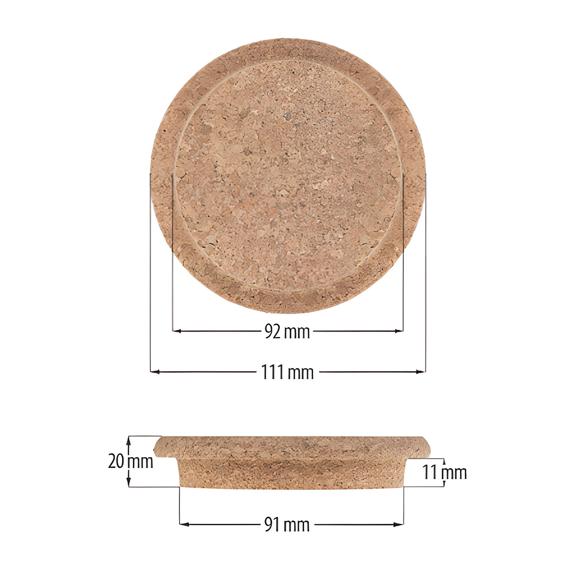 Pilzkorken 91/92 mm, auch für WECK RR 100