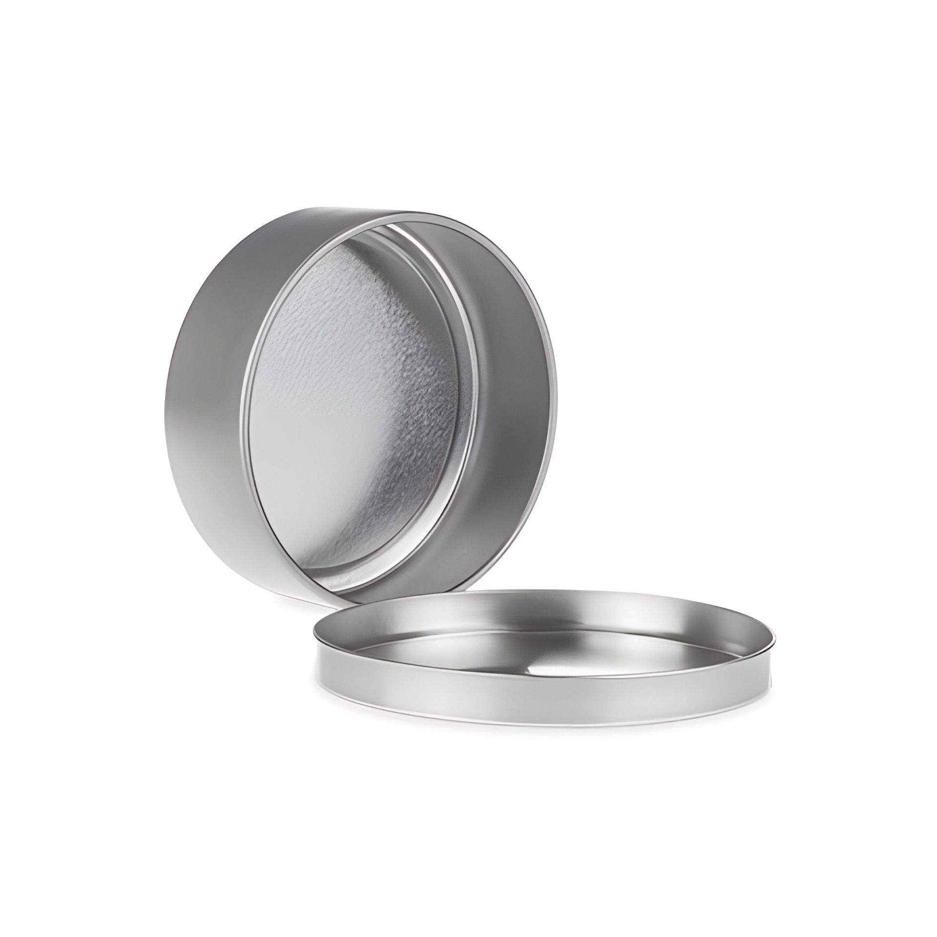 Metalldose silber, 9,7 x 3,3 cm mit Deckel, Karton 96 Stück