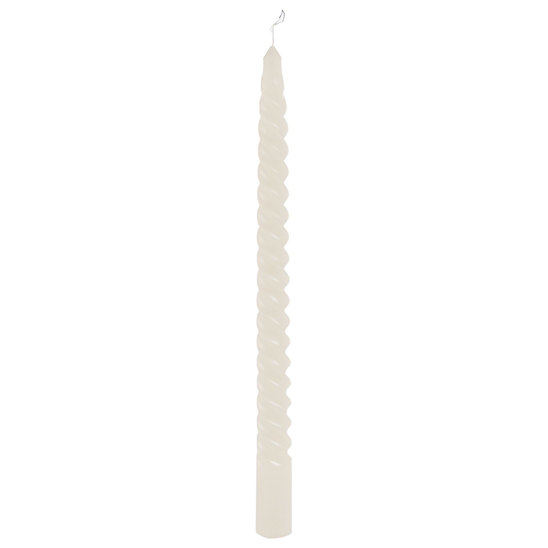 Stabkerze 'Twisted' creme, 25 cm