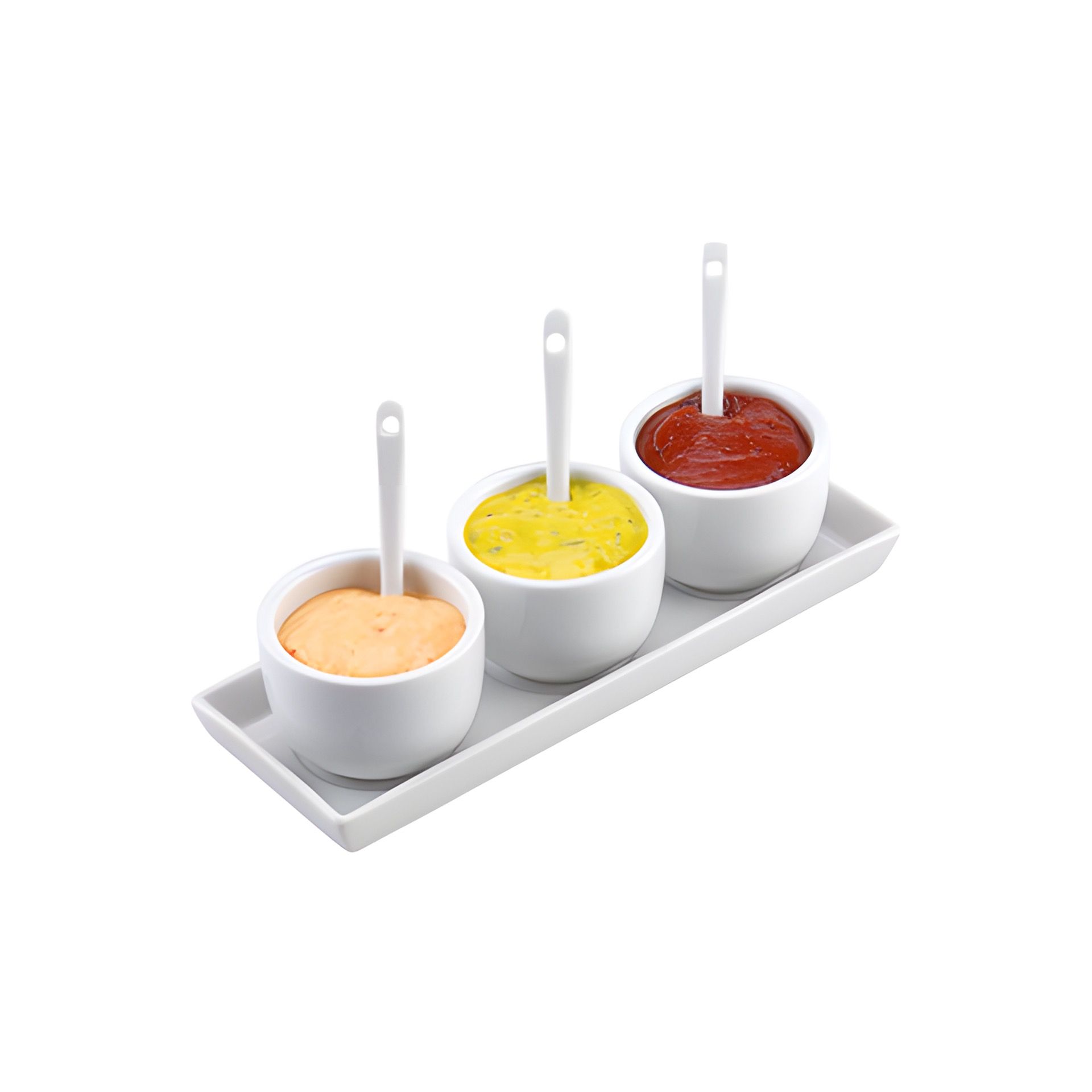 Servierschalen-Set Keramik weiß, 7-teilig