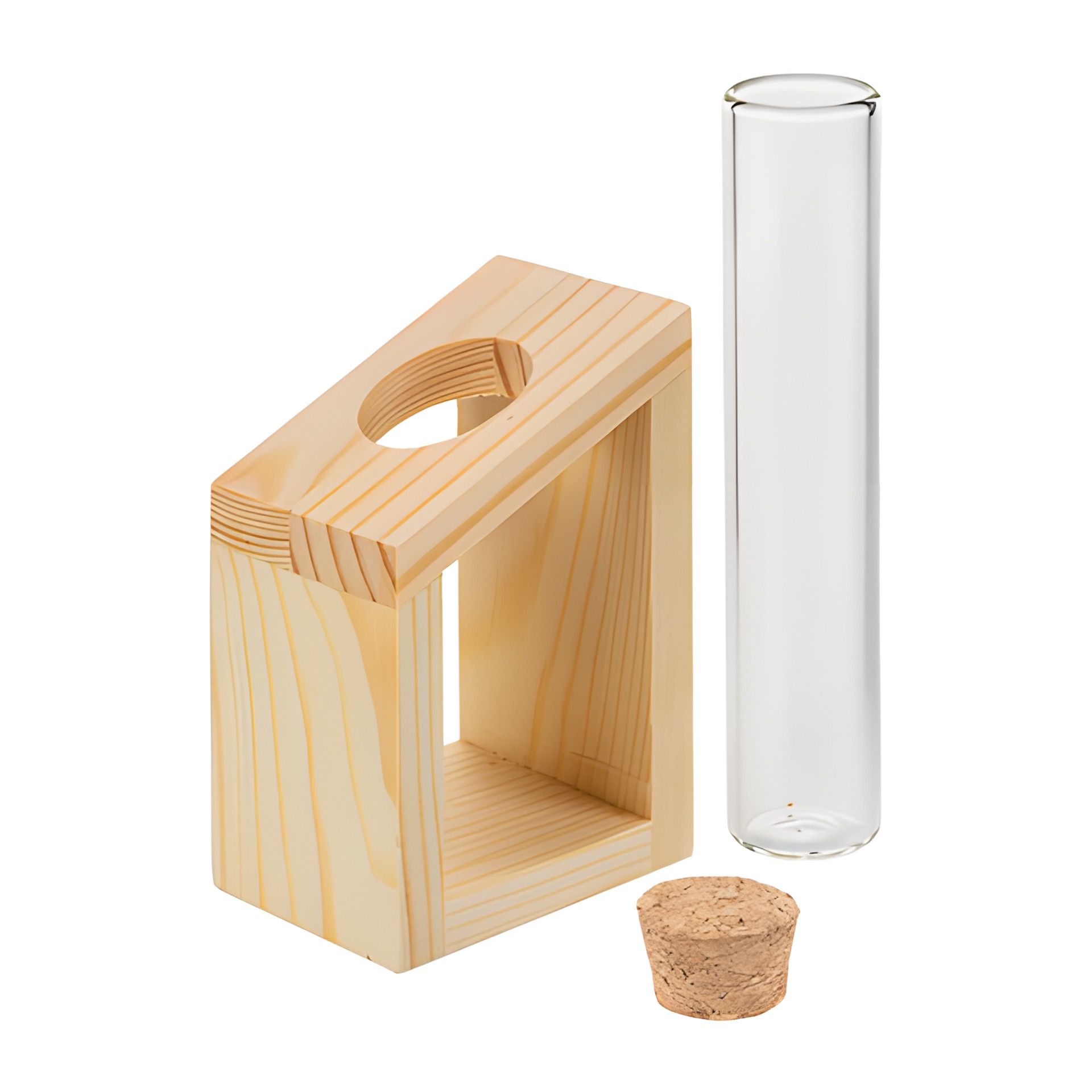Reagenzglas 40 ml im Holzgestell