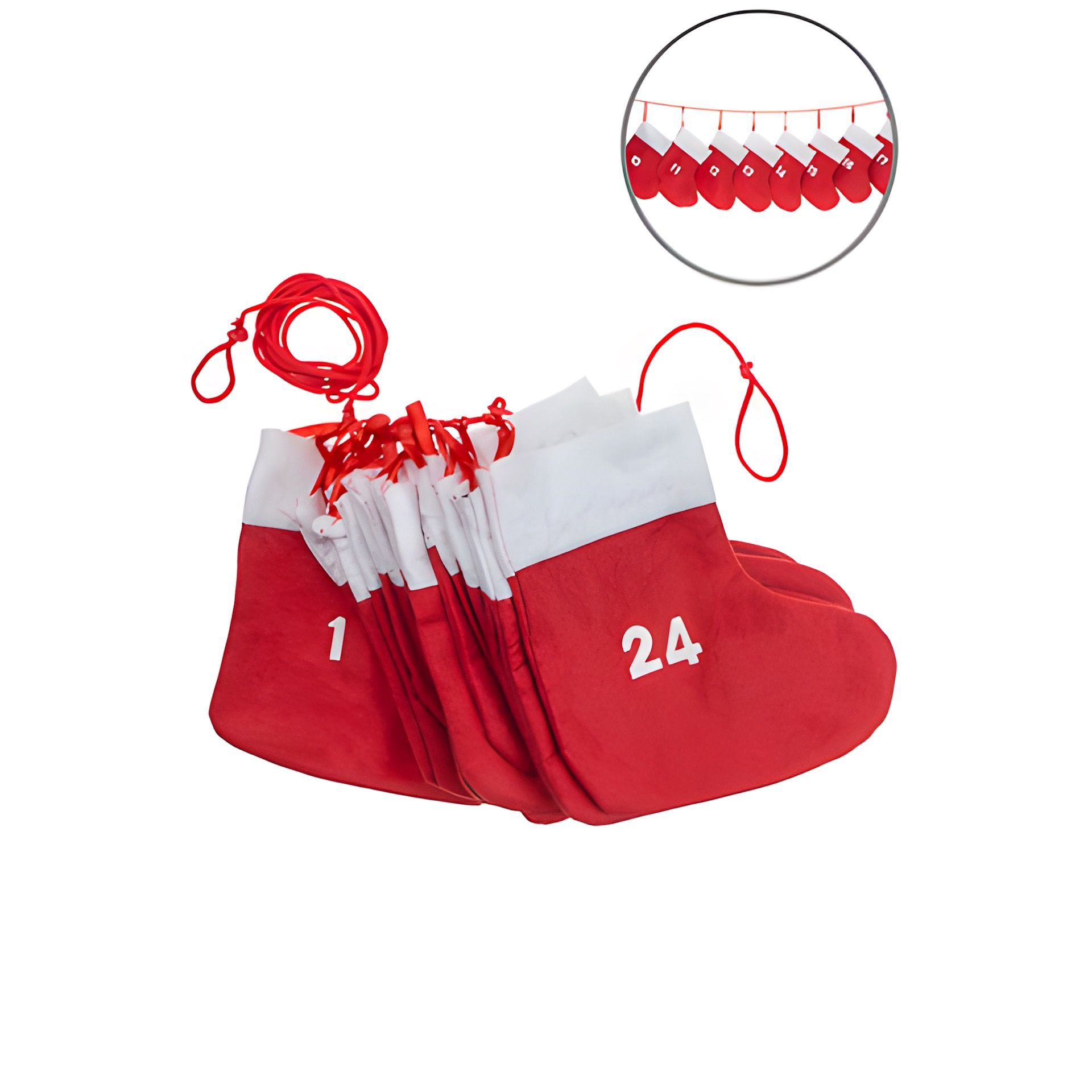 Adventskalender Set 'Weihnachtssocken', 24-teilig