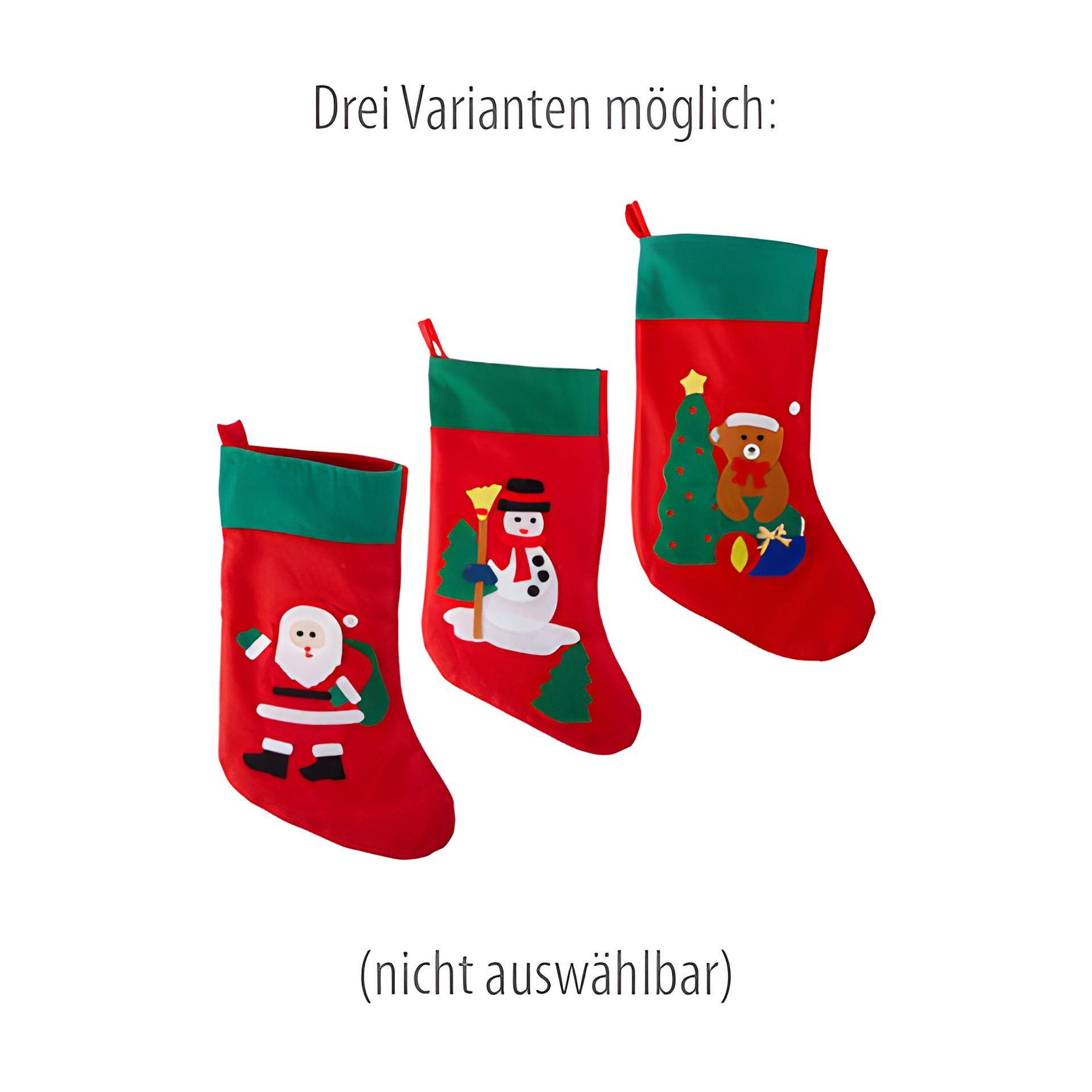 Weihnachtssocke zum Anhängen aus Filz, 25 x 40 cm