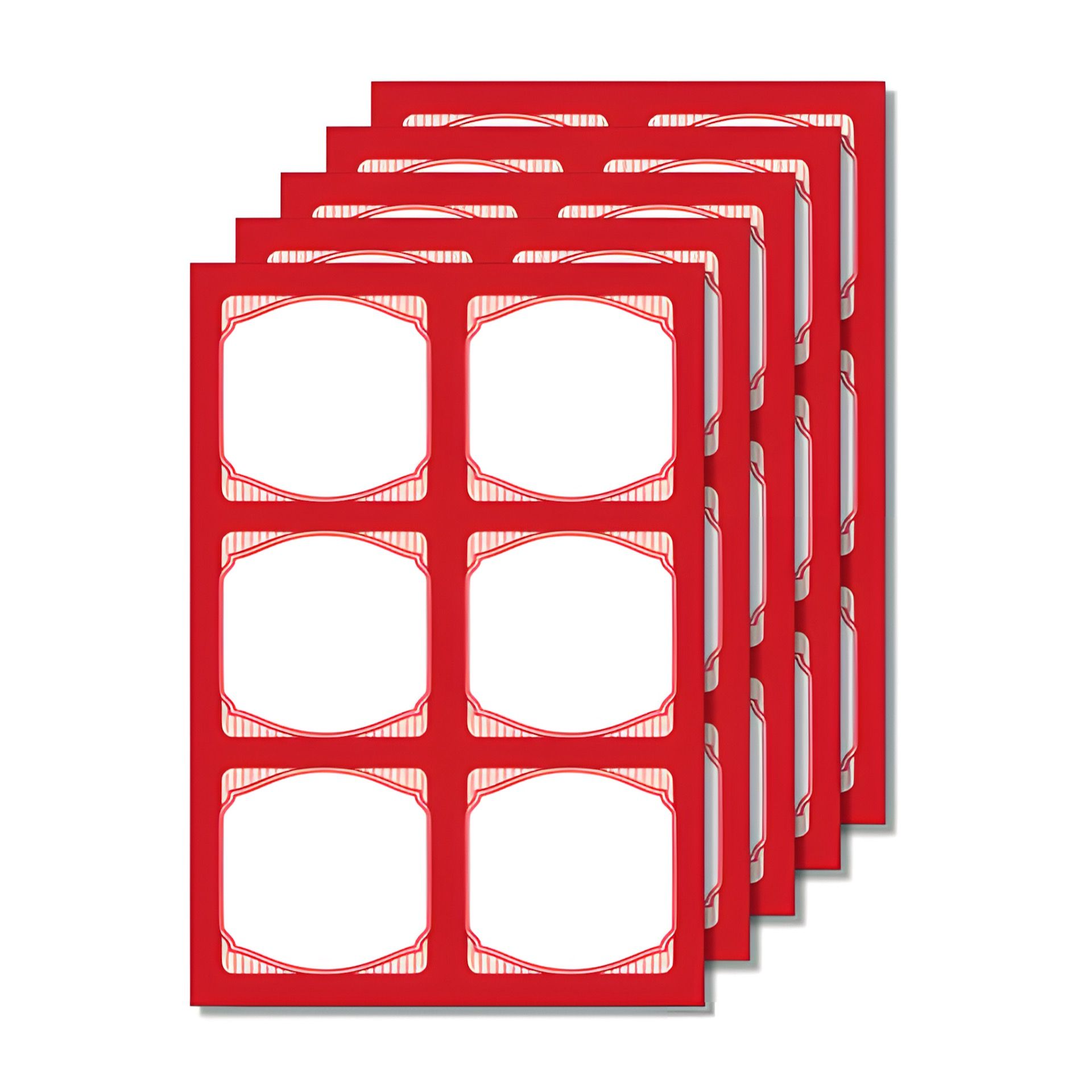 Cubi Etikettenbogen rot, 5 Blatt