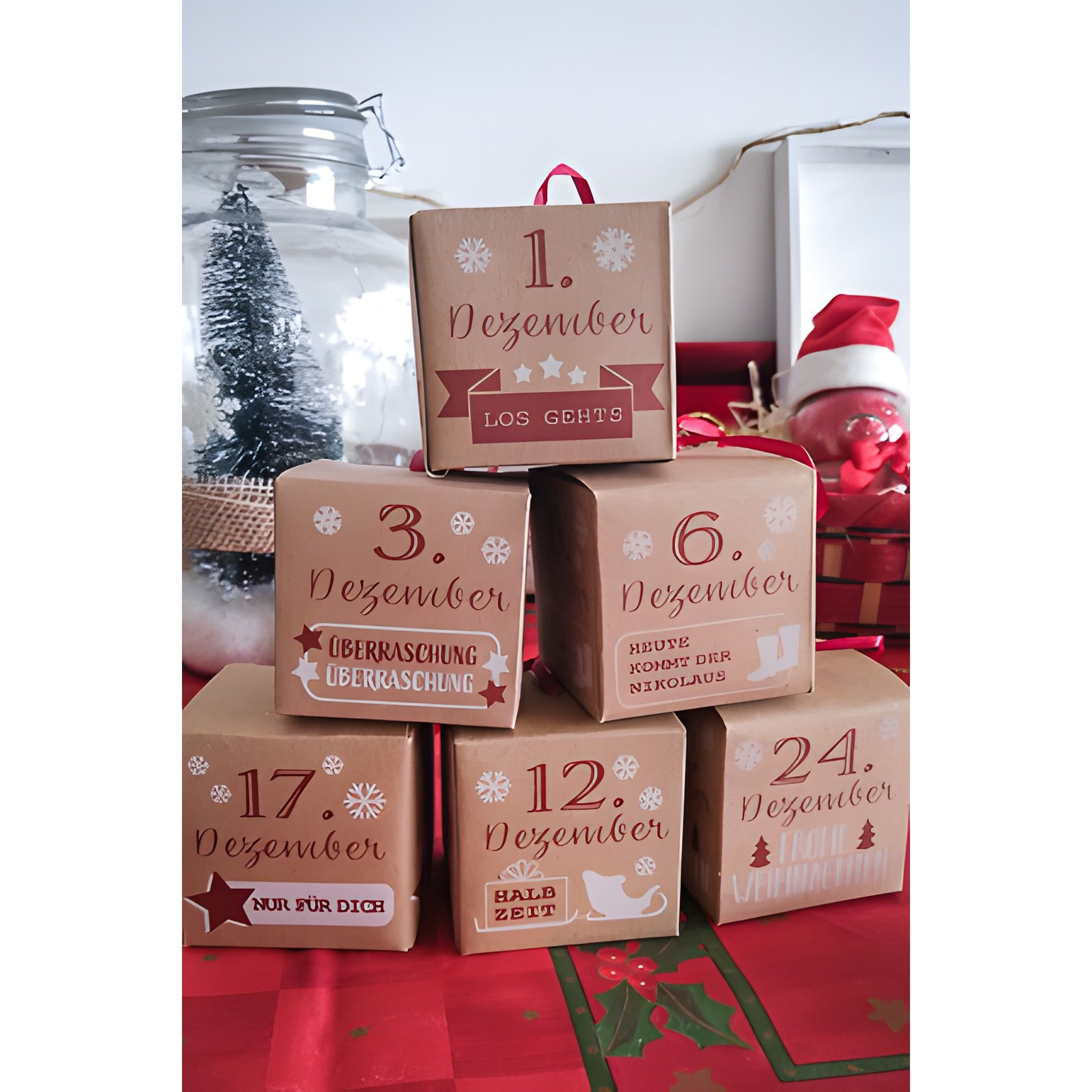 Adventskalender Set 'Zahlenschachtel', 24-teilig