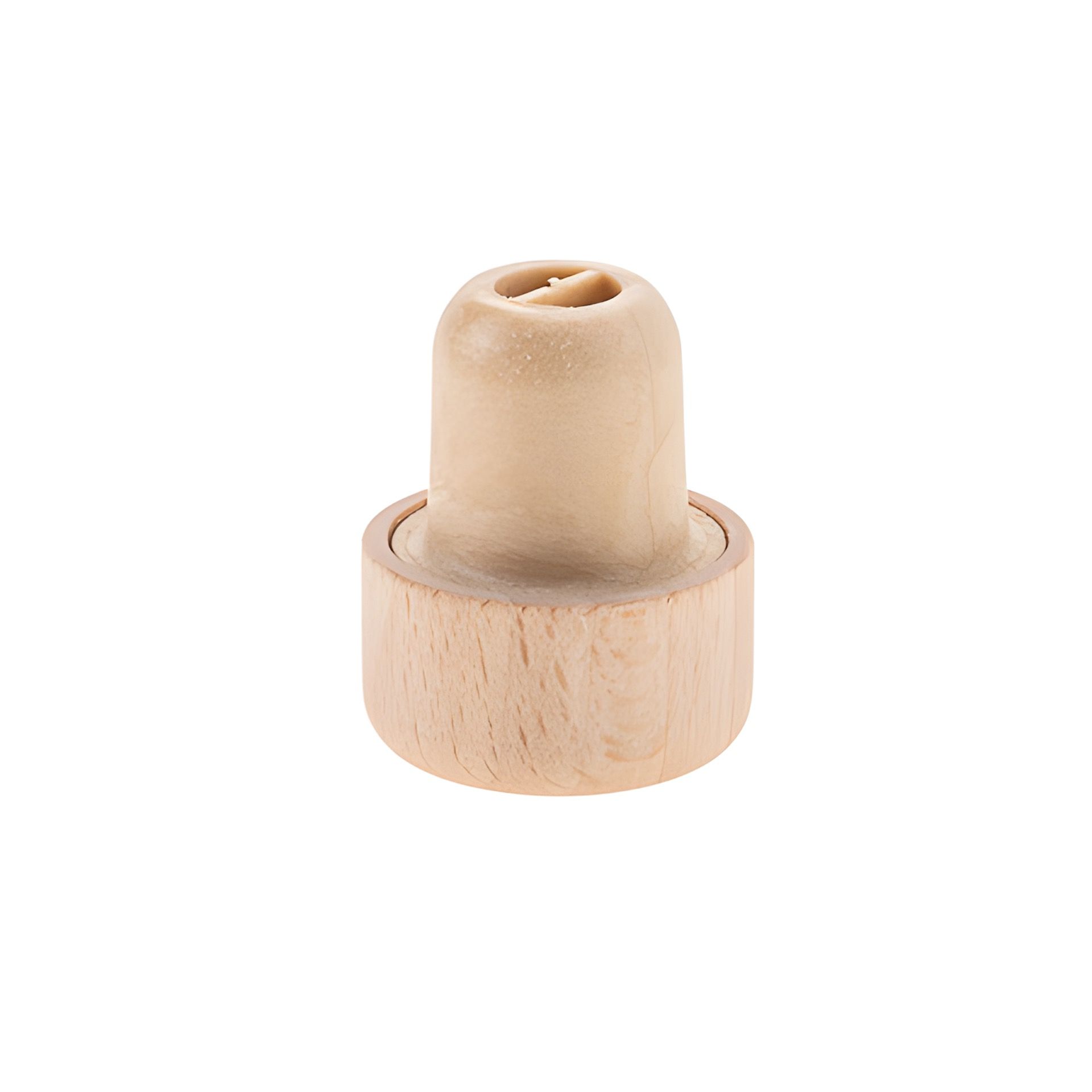 Ausgießerkorken Kunststoff 19 mm mit Holzkappe