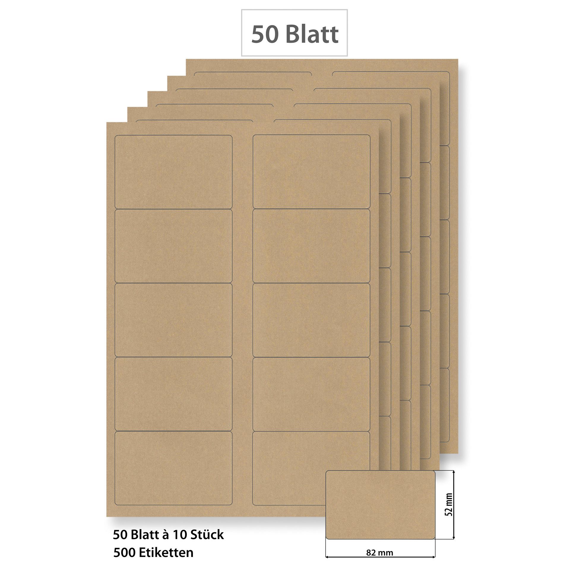 Steffis Etiketten 82 x 52 mm natur - 50 Blatt A4
