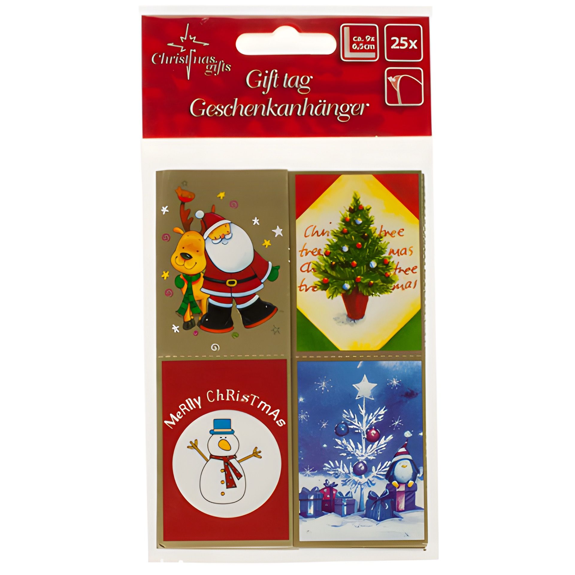 Geschenkaufkleber 'Weihnachtskarten', 15 Stück