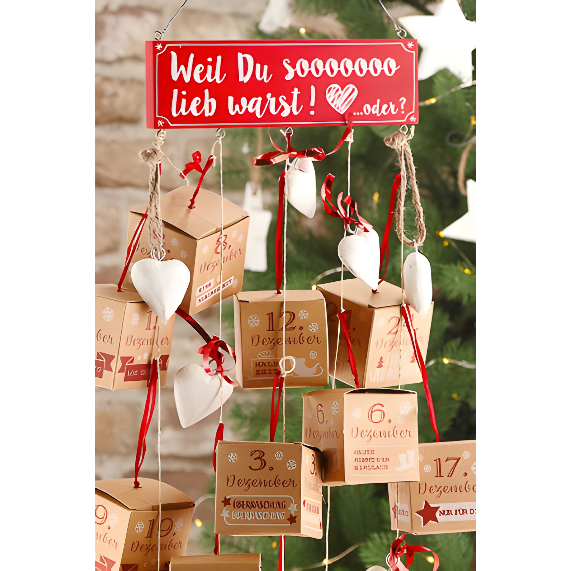 Adventskalender Set 'Zahlenschachtel', 24-teilig