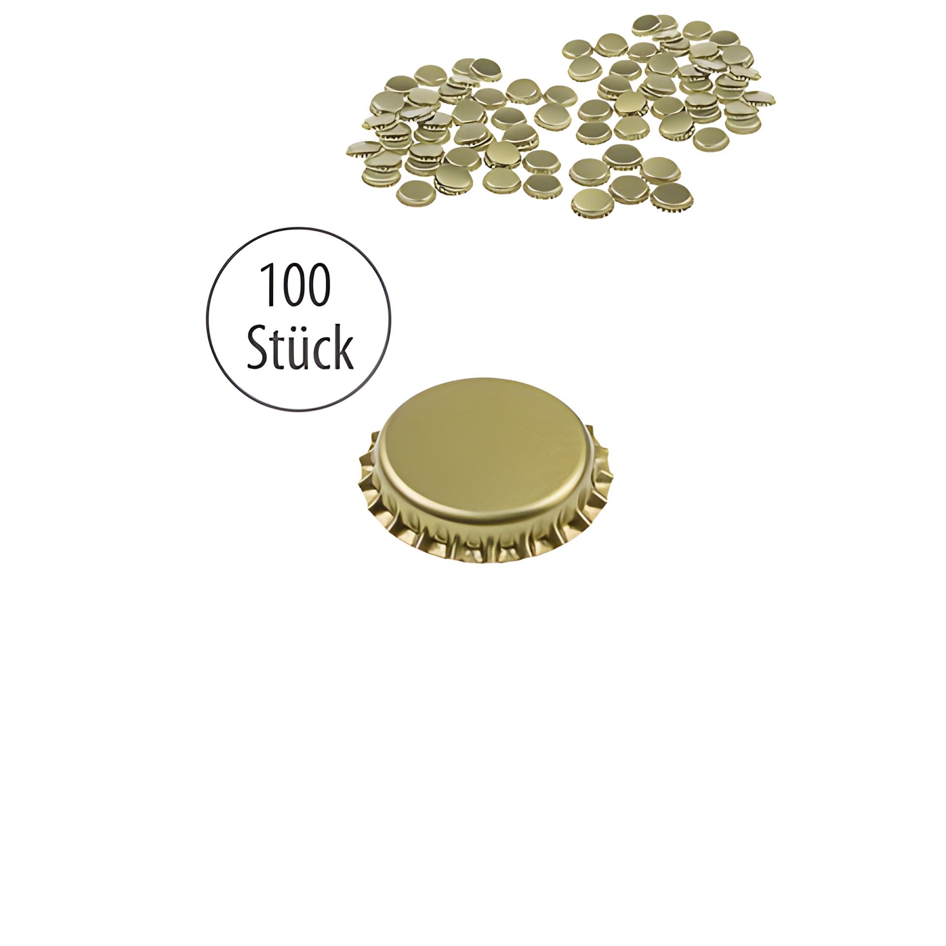 Kronkorken gold (Beutel, 100 Stück)
