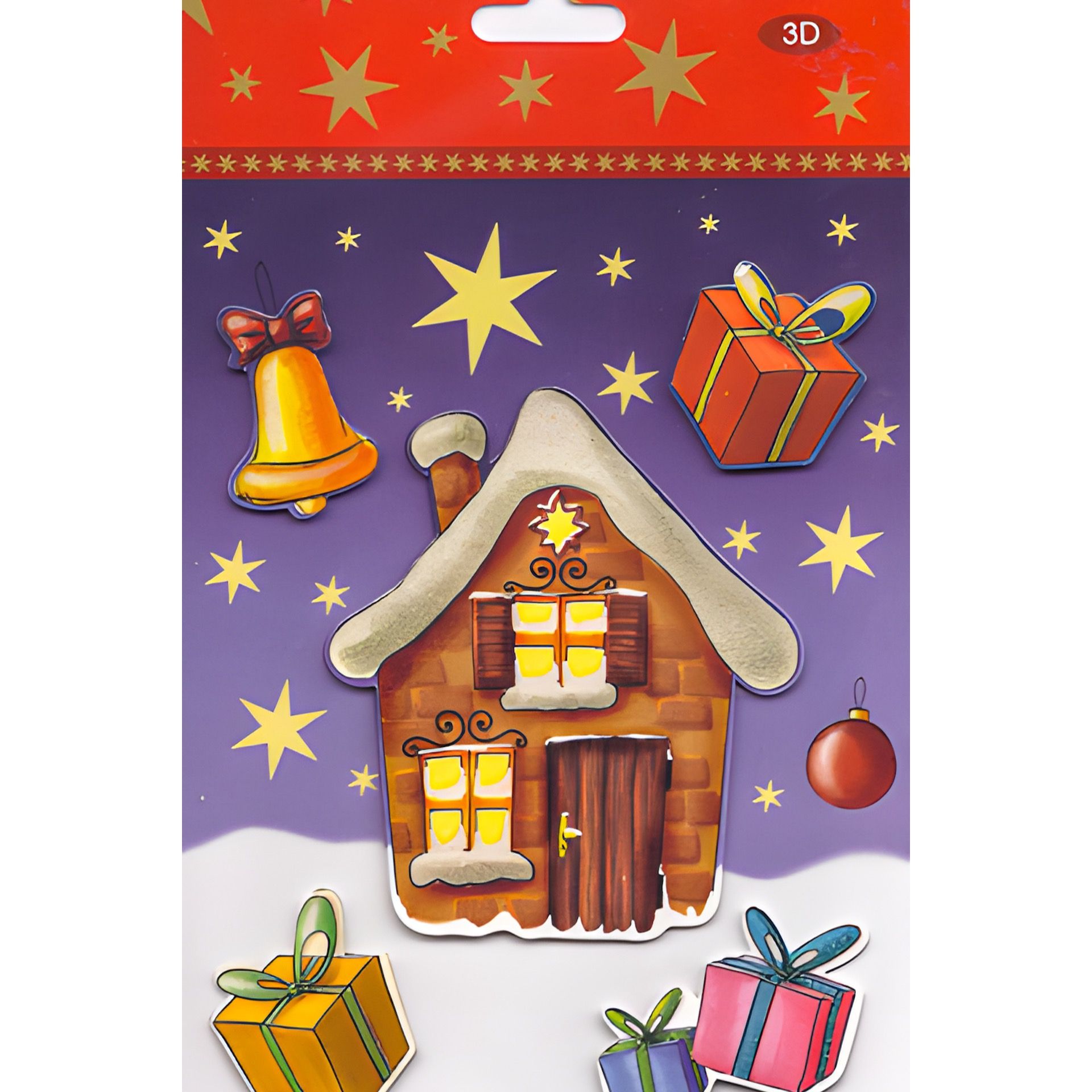 3D Weihnachts-Sticker 'Haus'