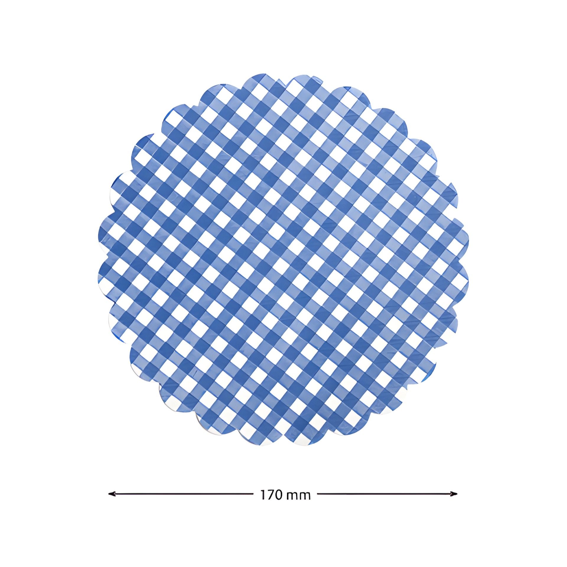 Vliesdeckchen Ø 170 mm blau kariert, 100 Stück