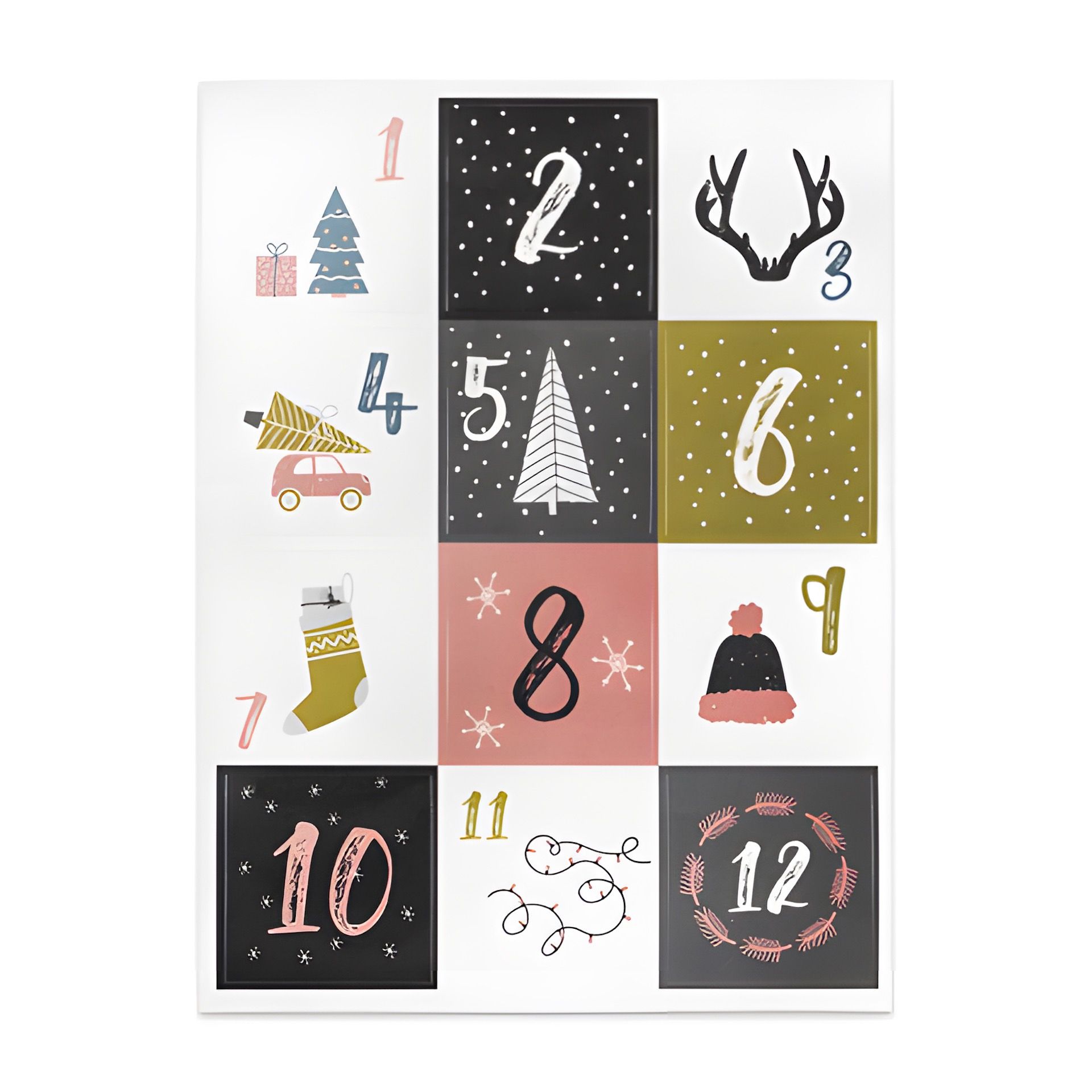 Adventskalender-Zahlen Wintermotive, 24 Stück