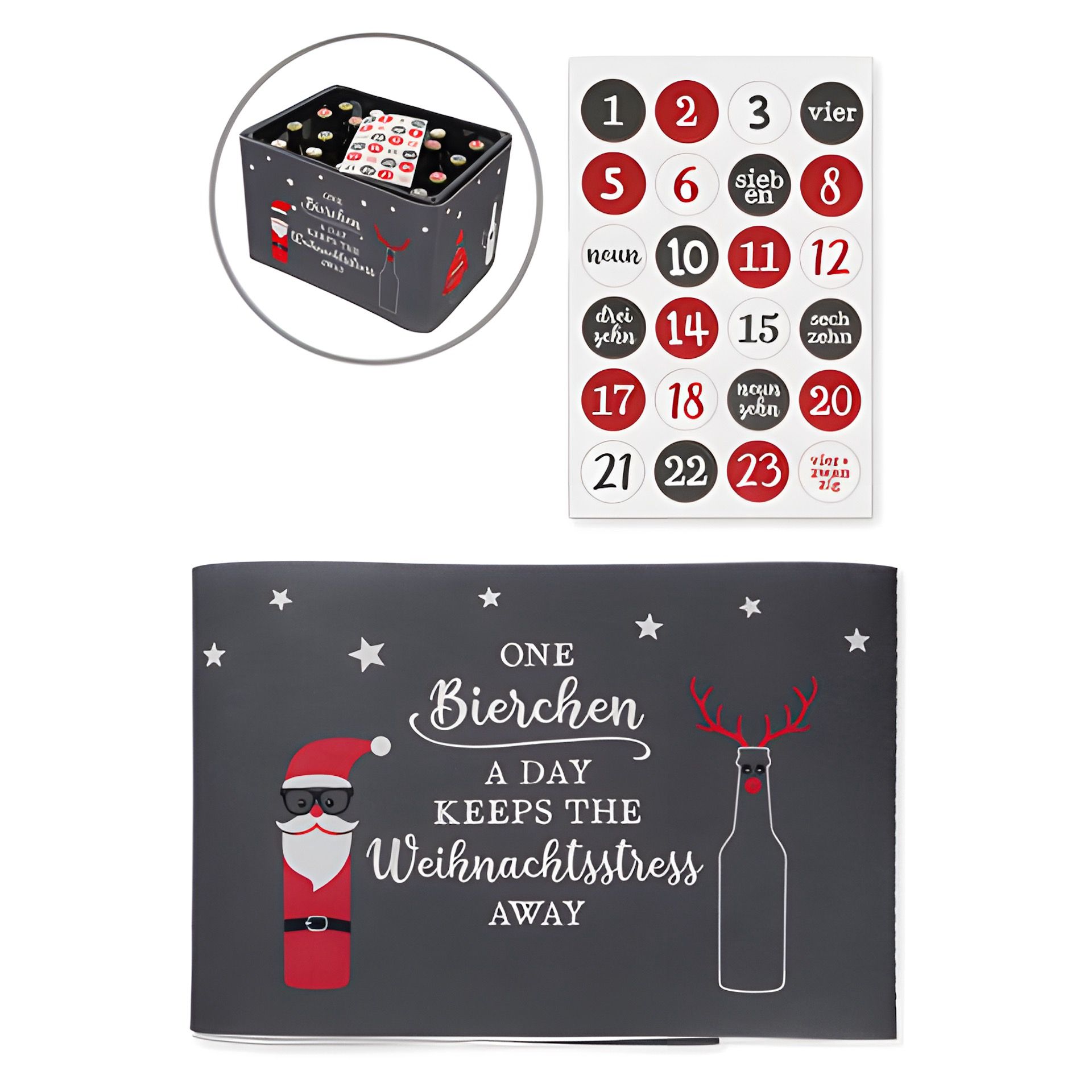 Adventskalender 'Bierkasten', 25-teilig