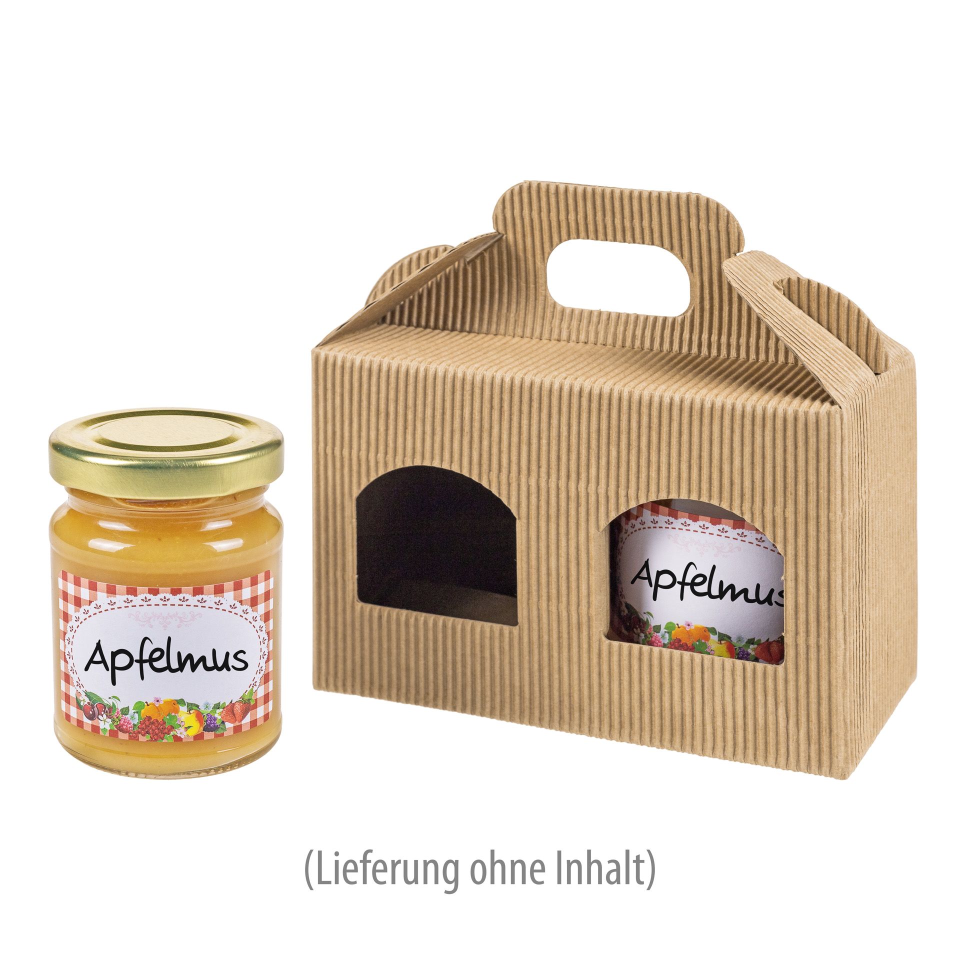 Gläserkarton 2er 130 x 60 x  90 mm natur (Karton, 100 Stück)