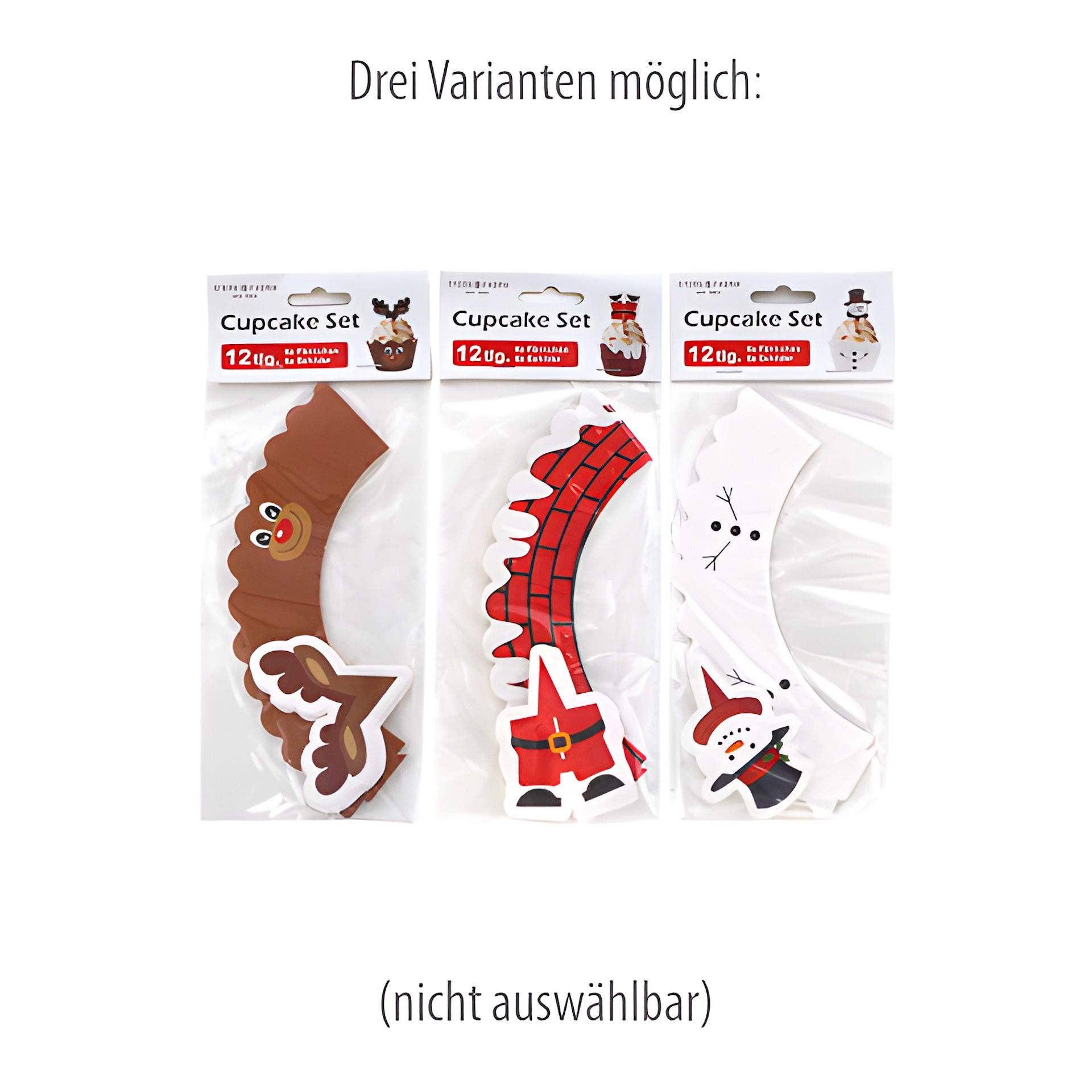 Cupcake-Manschetten 'Weihnachten', 12 Stück