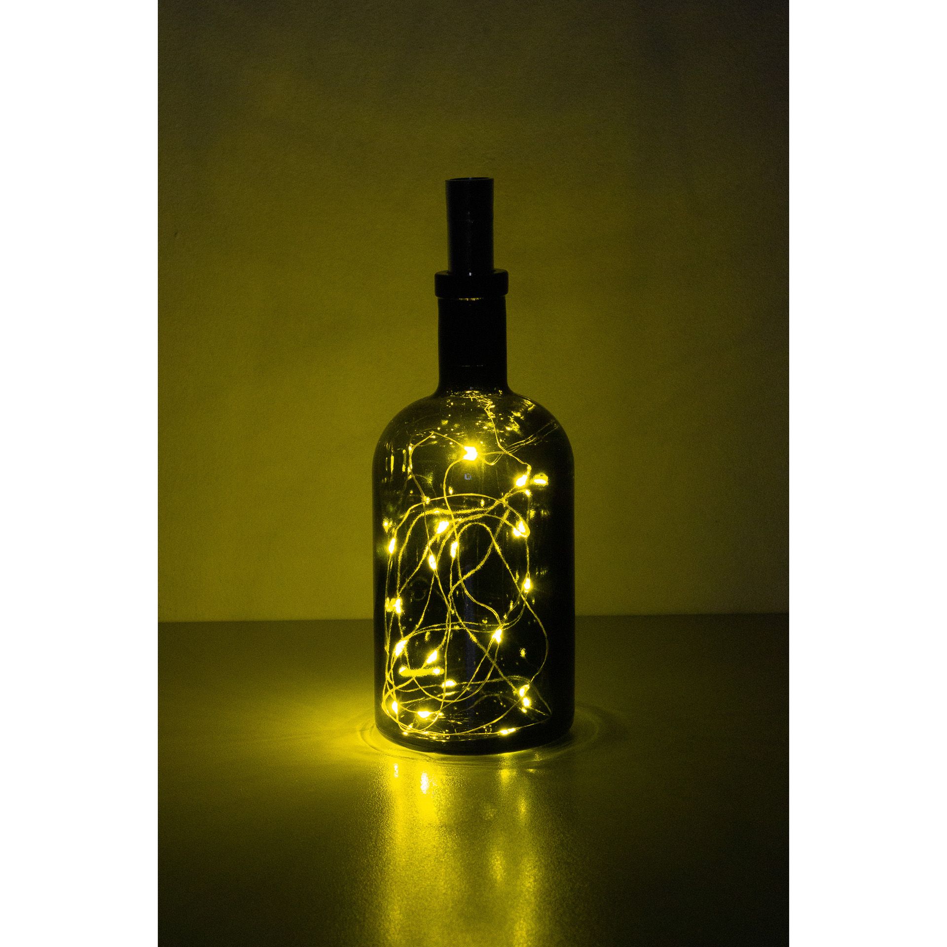Flaschenlicht silber, 20 LEDs, warmweiß