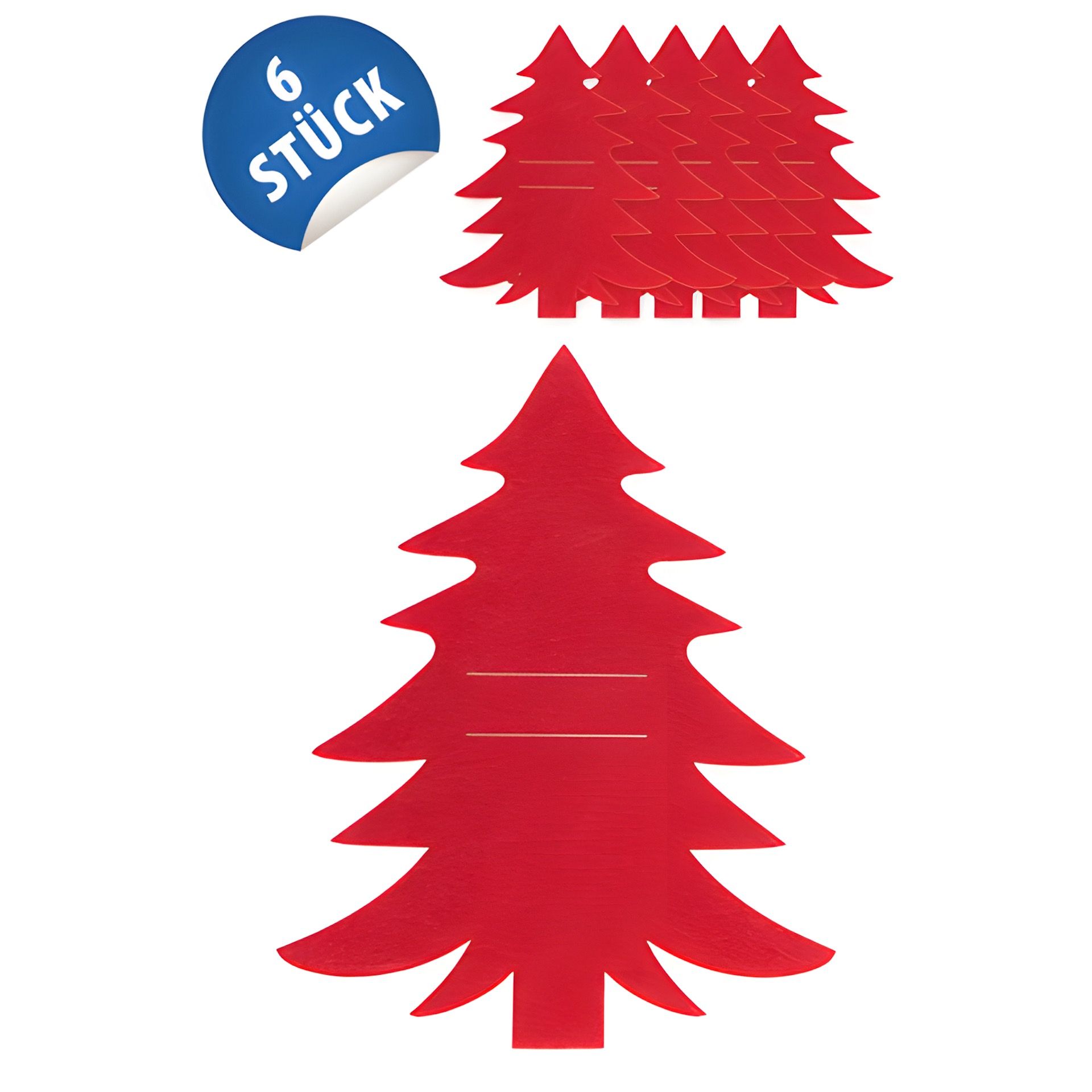 Besteckhalter 'Tannenbaum' rot, 6 Stück