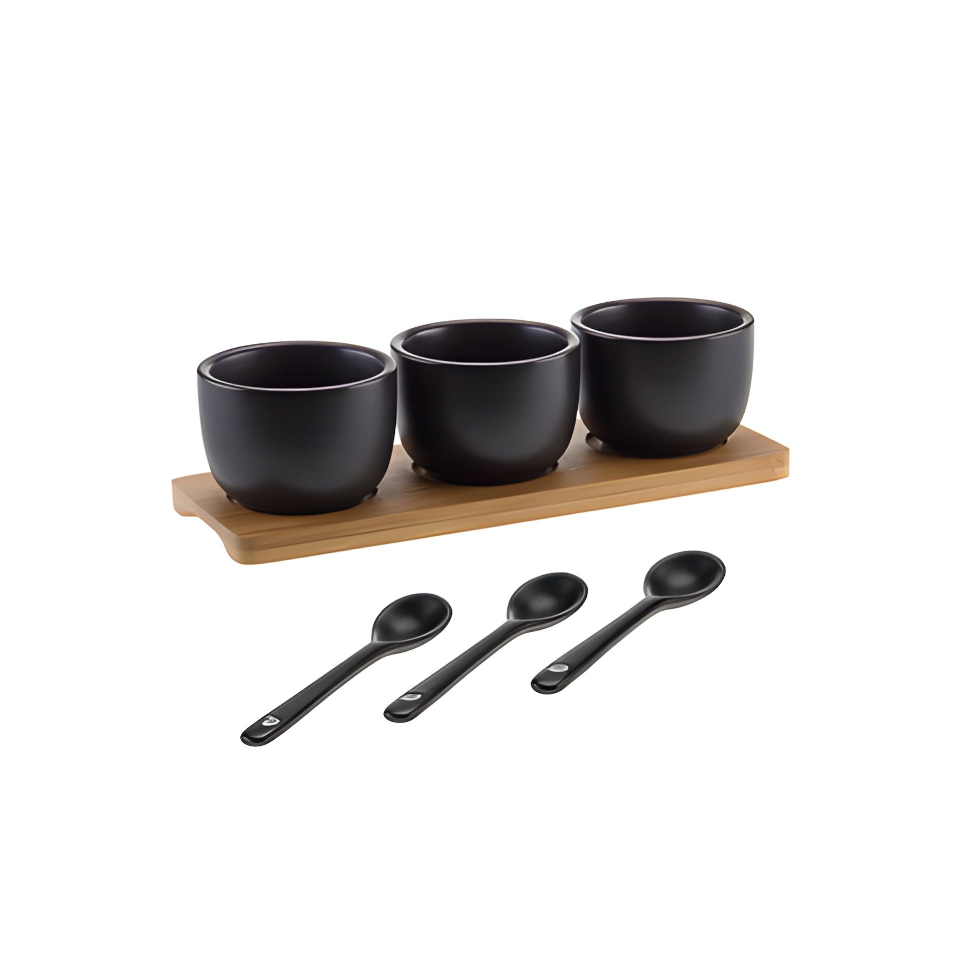 Schälchenset Keramik schwarz, 7-teilig