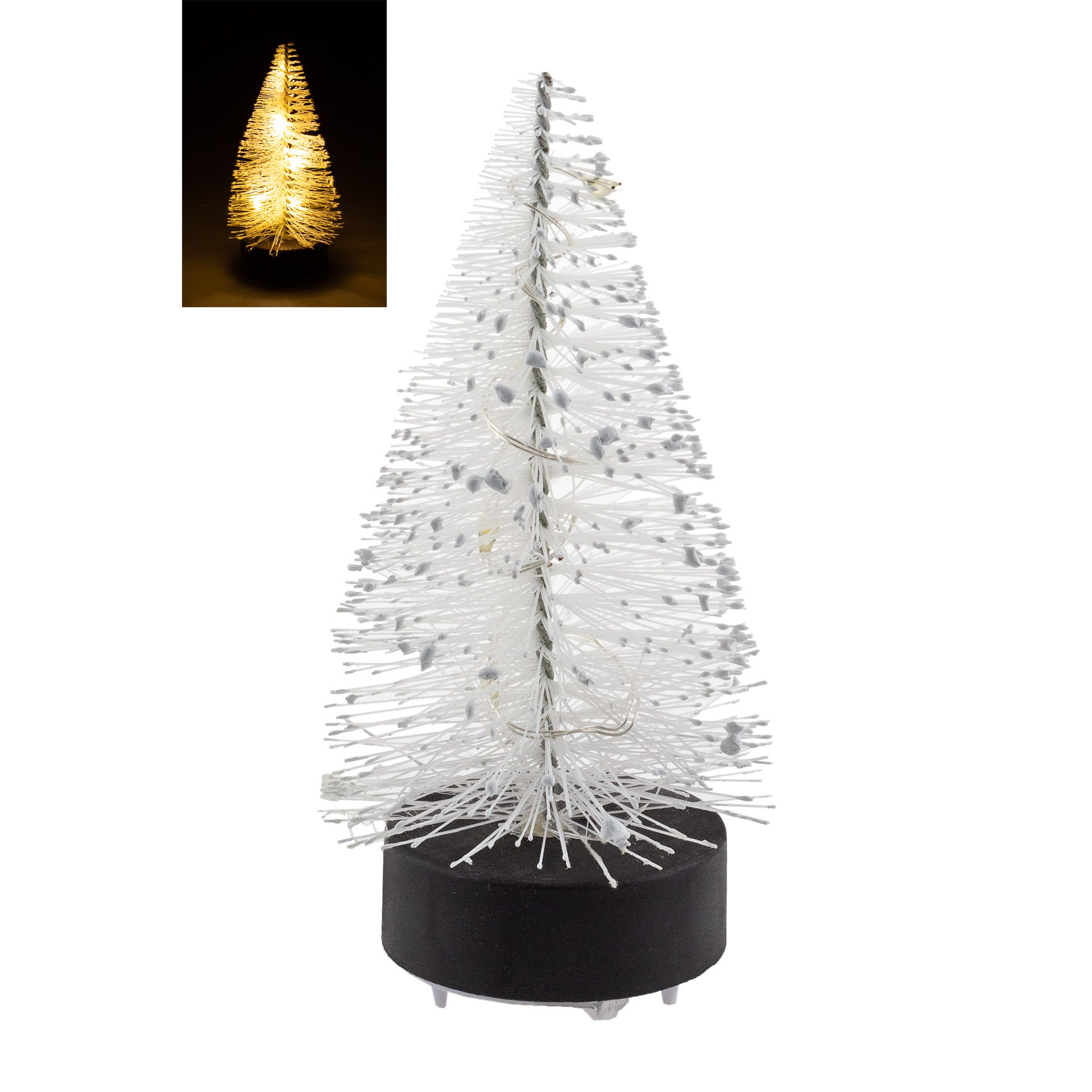 Deko-Tannenbaum mit 5 LEDs, 10 cm, weiß