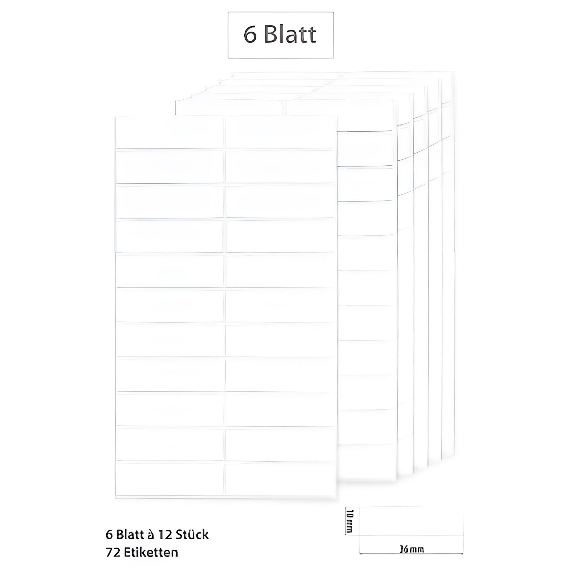 Etiketten 36 x 10 mm, weiß, 132 Stück