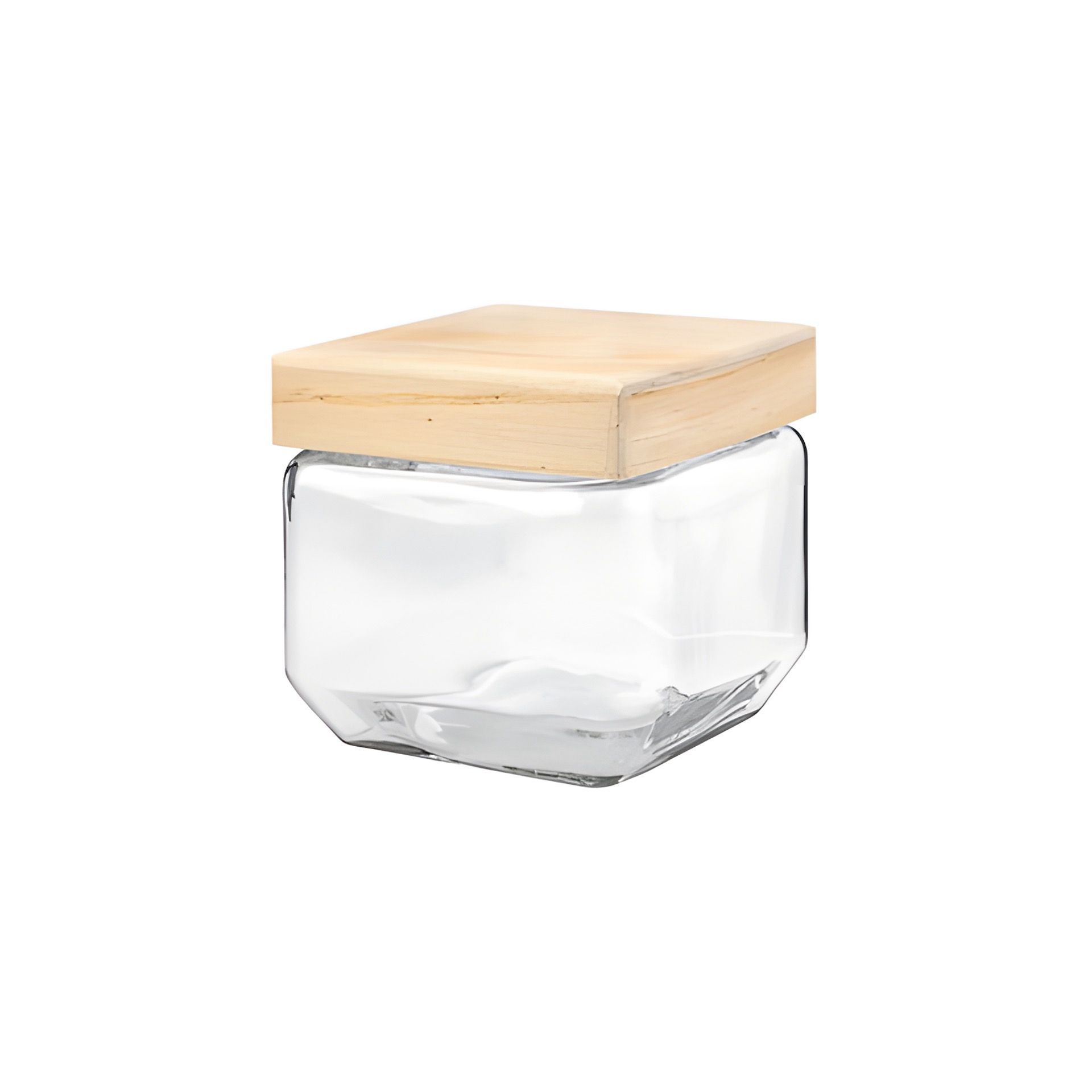Vorratsglas  850 ml eckig mit Holzdeckel
