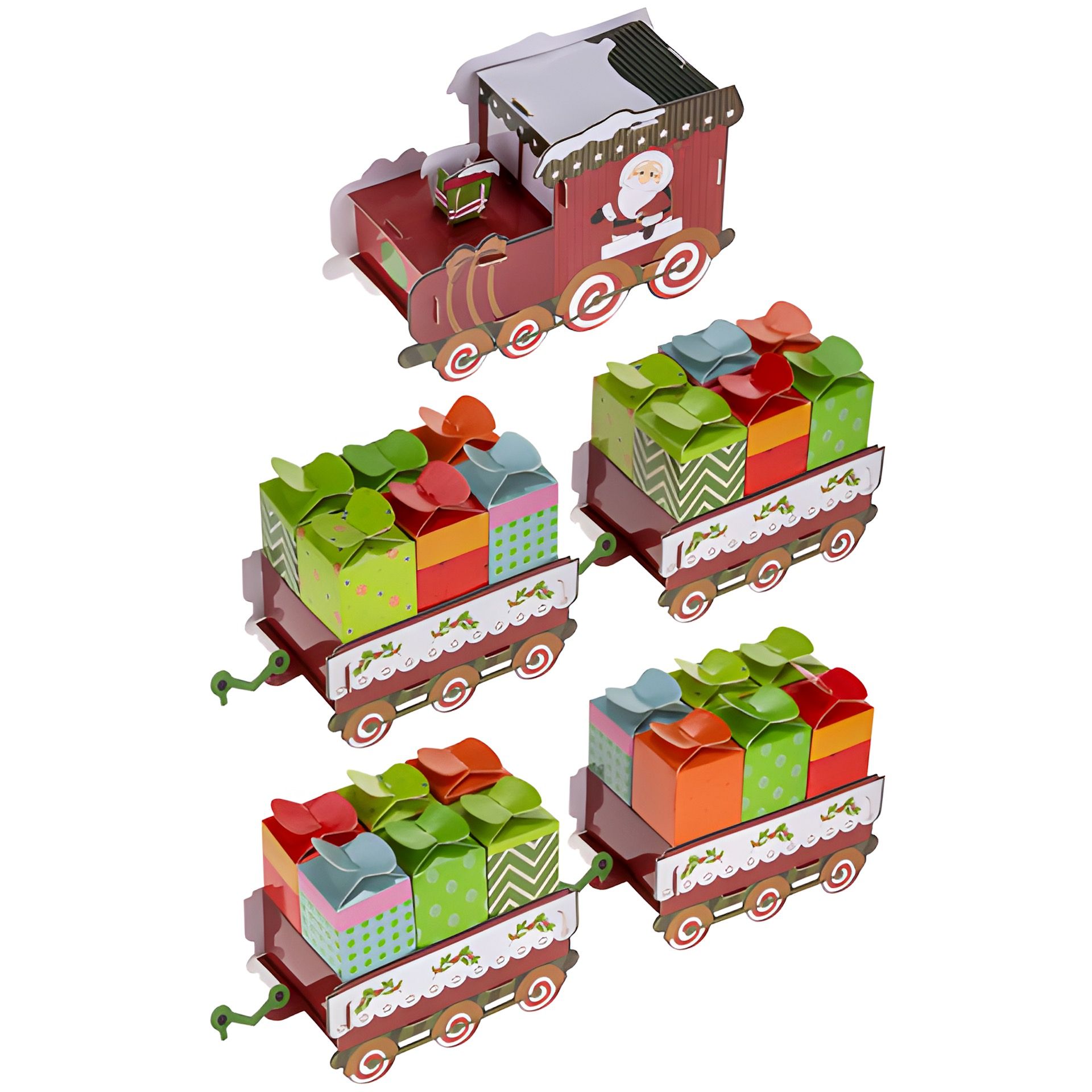Adventskalender Bastelset 'Zug', 60-teilig