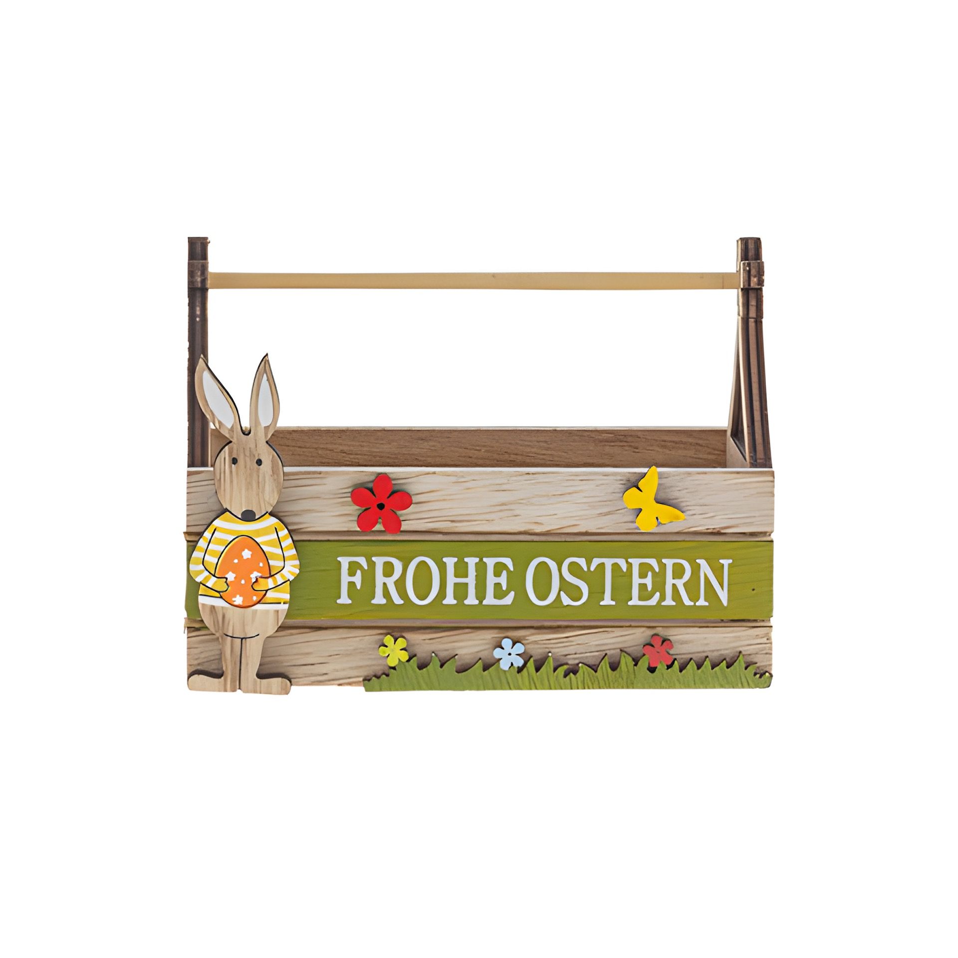 Holzkiste 'Frohe Ostern', 12 x 6 x 9 cm
