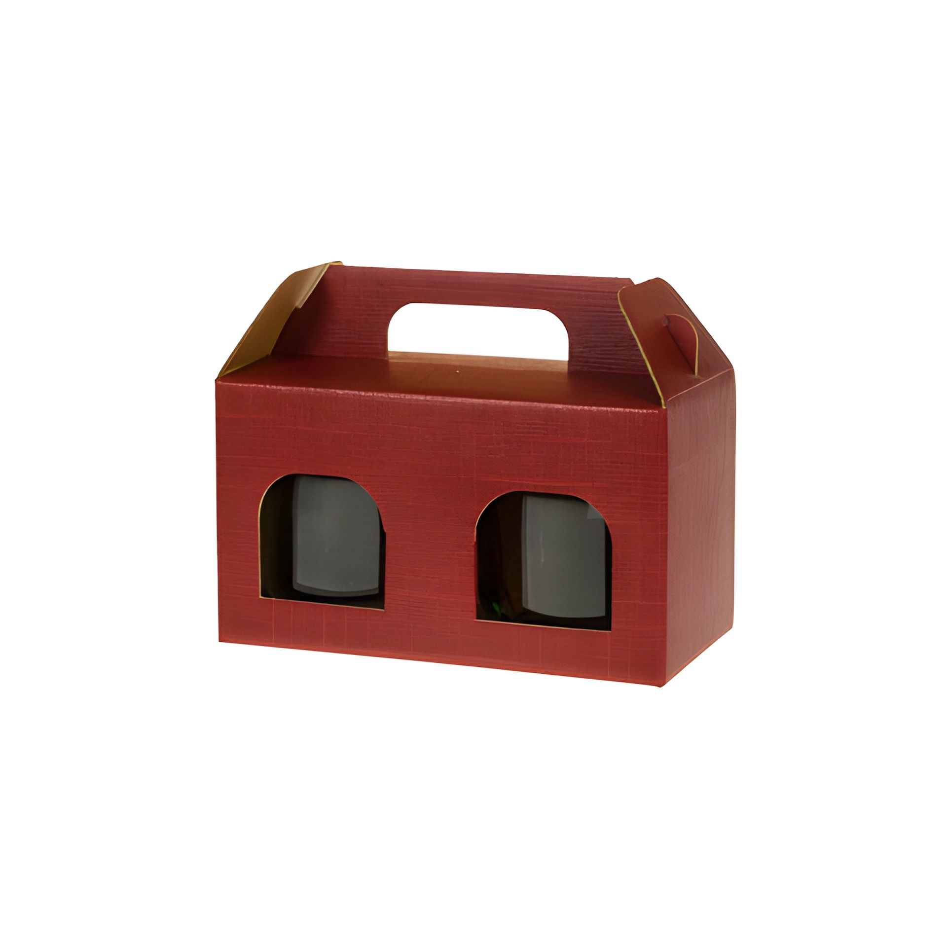 Gläserkarton 2er 140 x 70 x 80 mm bordeaux