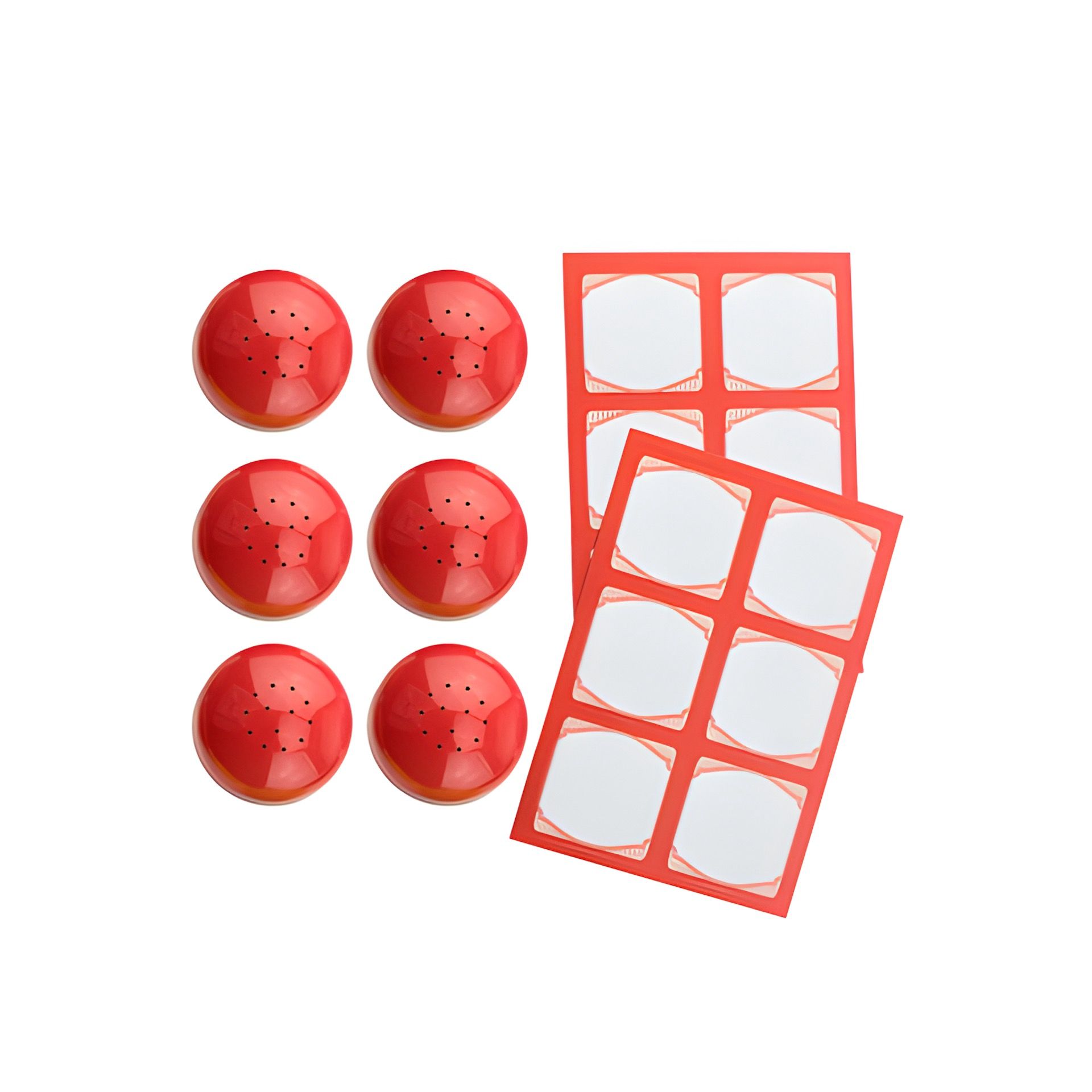 TO 38 Streuerkappe 6er plus 12 Etiketten, rot