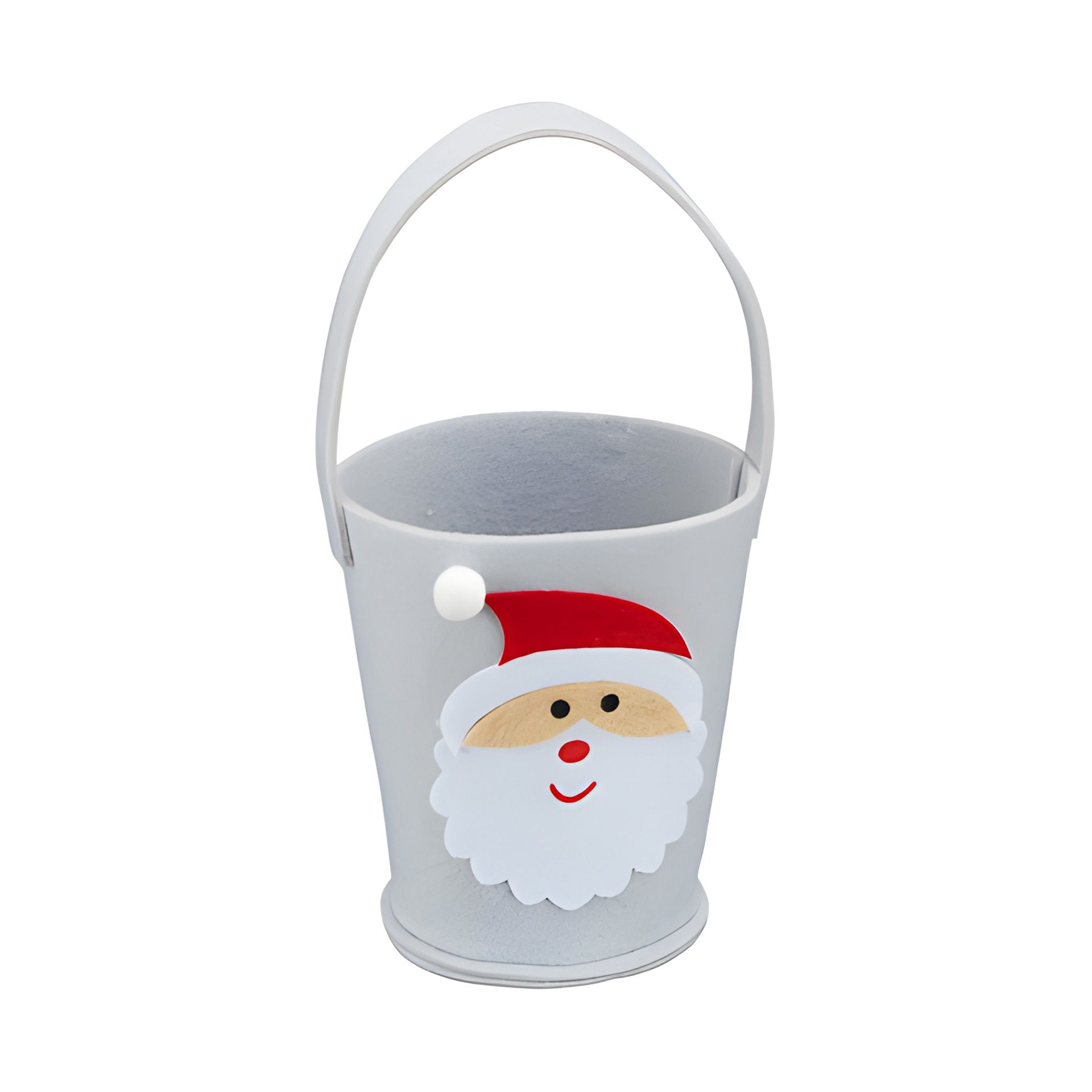 Filzkorb 'Weihnachtsmann' Ø 12 cm, grau