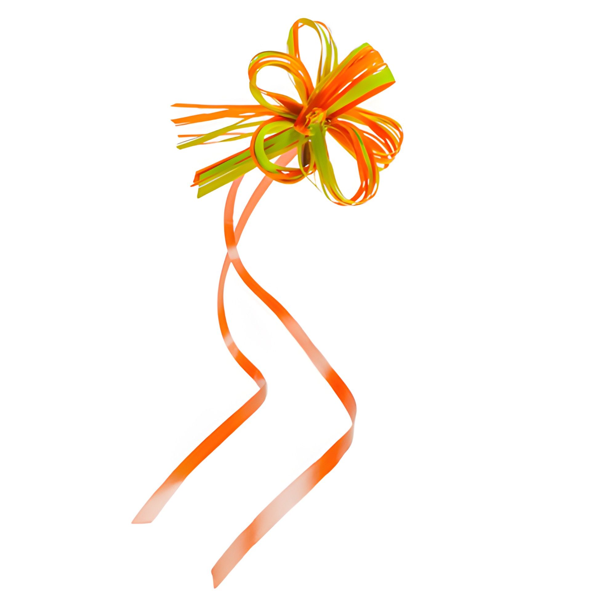 Ziehschleife Faser-Raffia bicolor ca. 80 mm, grün-orange, 50 Stück