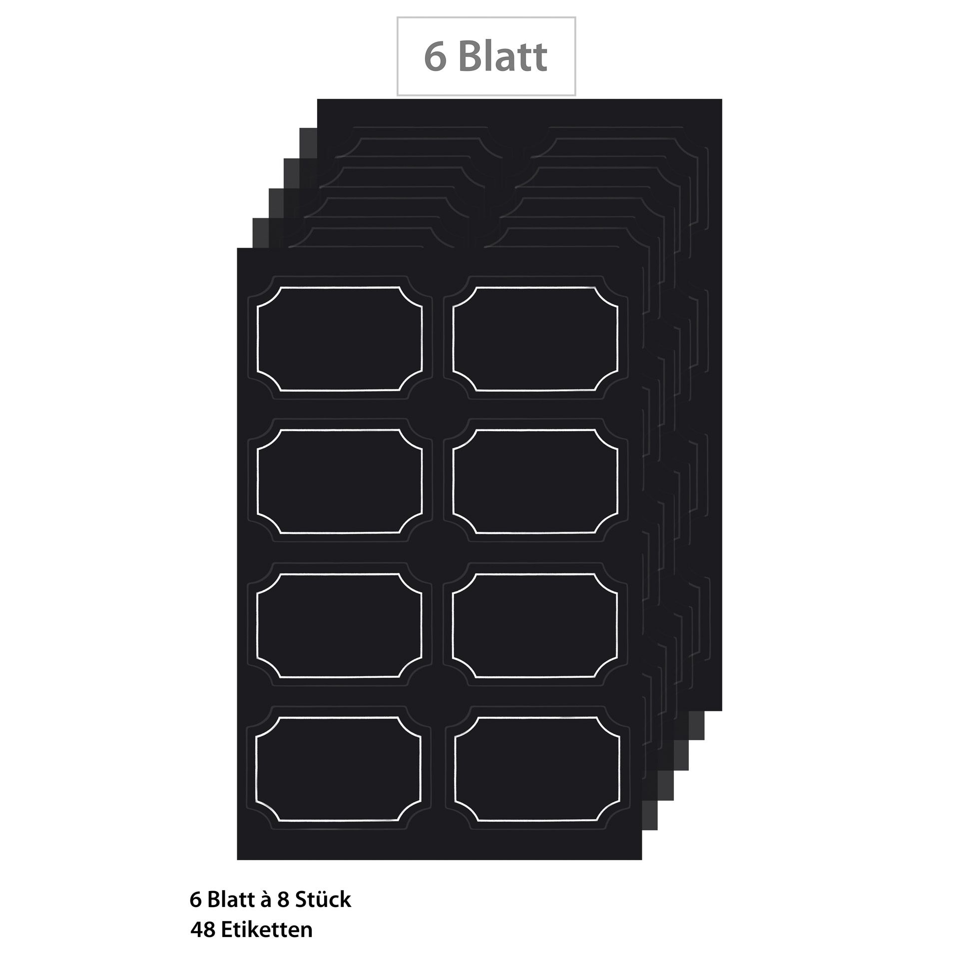 Etiketten 45 x 30 mm schwarz, 48 Stück