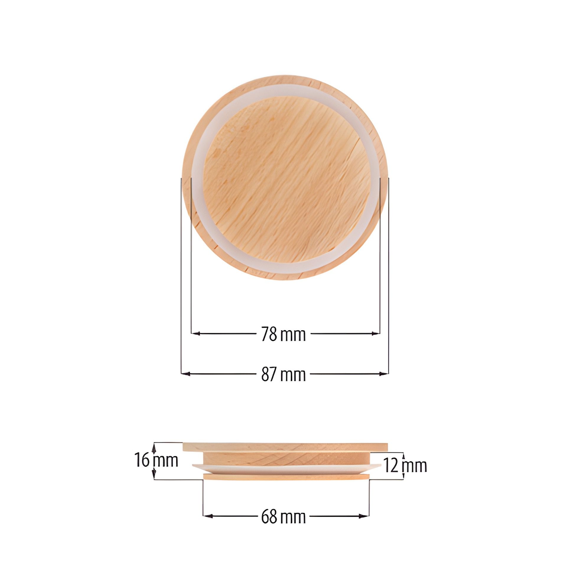 Holzdeckel Ø  87 mm, auch für WECK RR 80