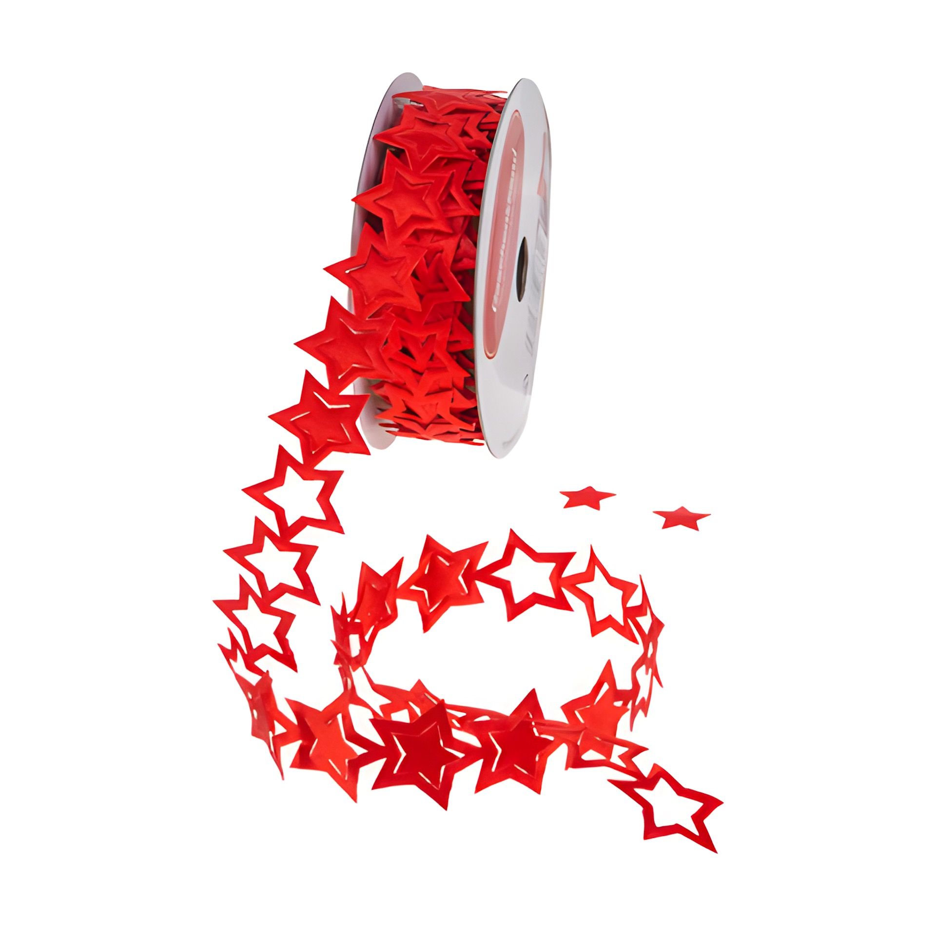 Geschenkband 'Sterne' 2,7 m, 25 mm rot