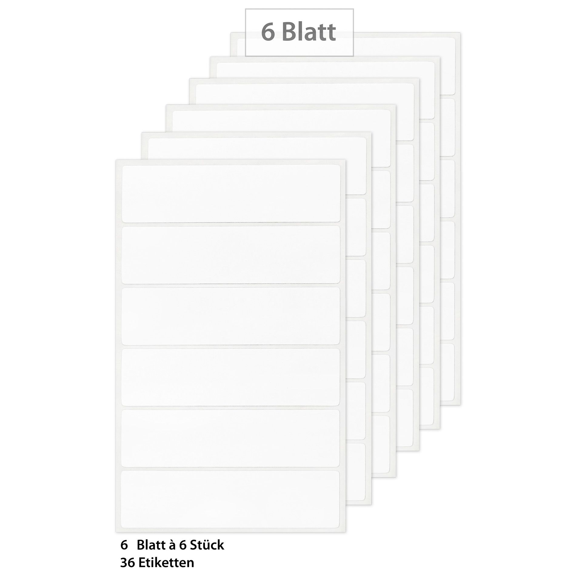 Etiketten 'Weiß 73x19 mm', 36 Stück