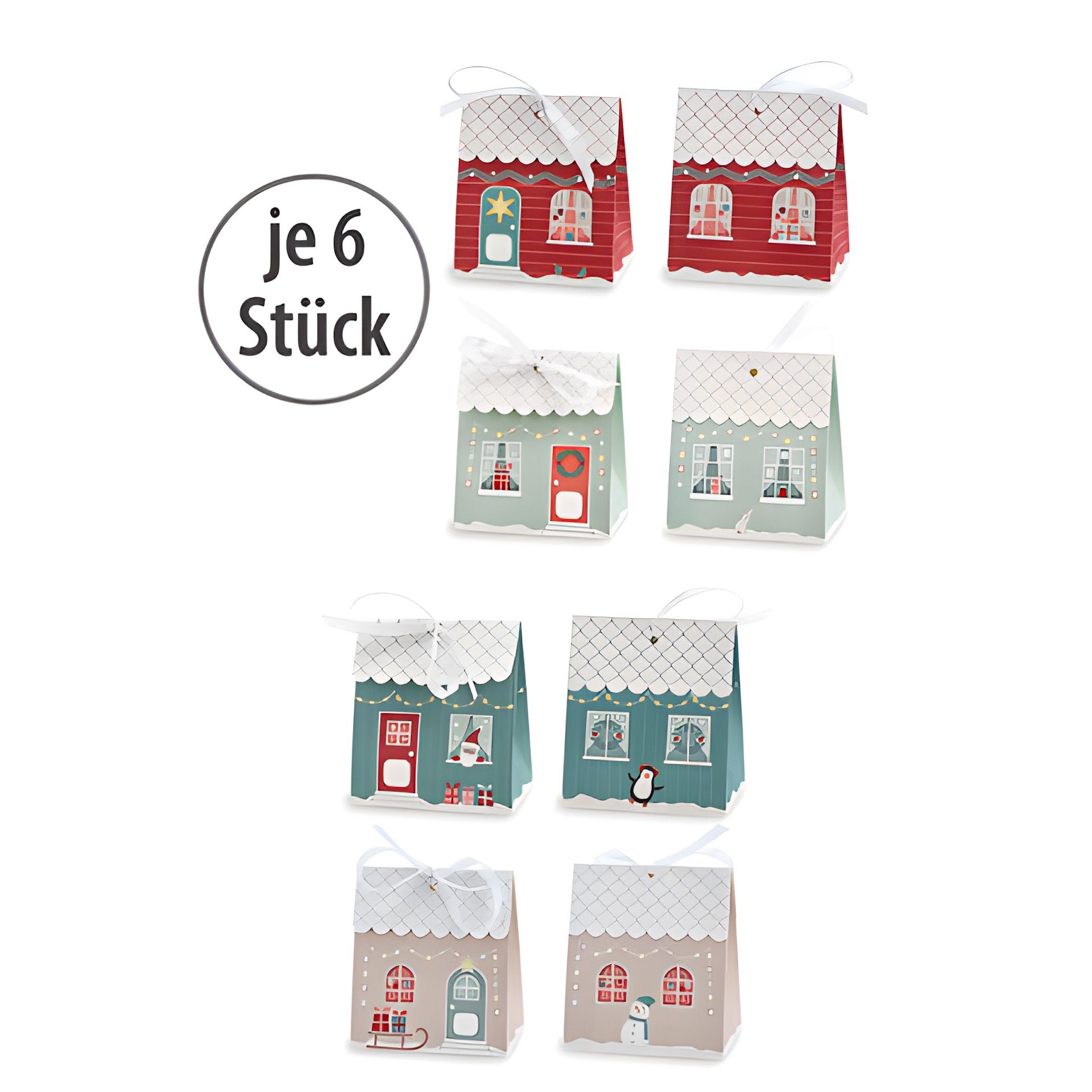 Adventskalender Bastelset 'Weihnachtshaus', 48-teilig