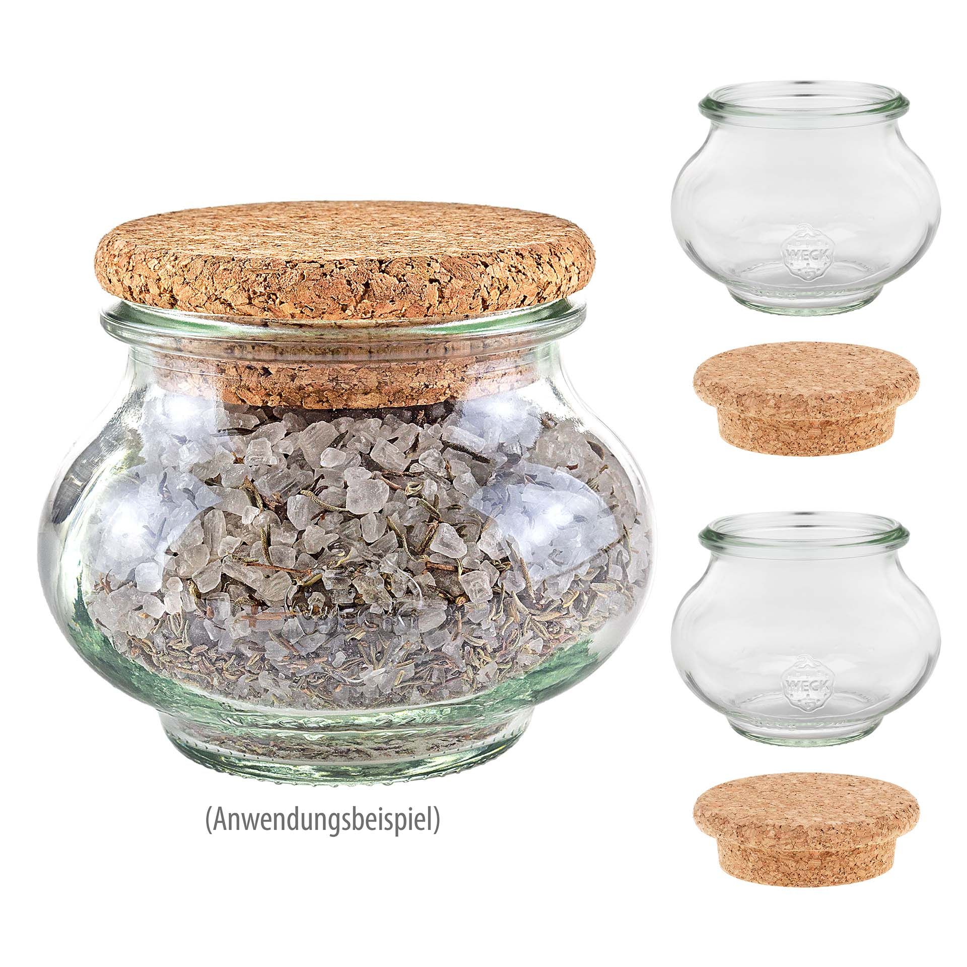 WECK-Schmuckglas  220 ml mit Pilzkorken, 3er Set