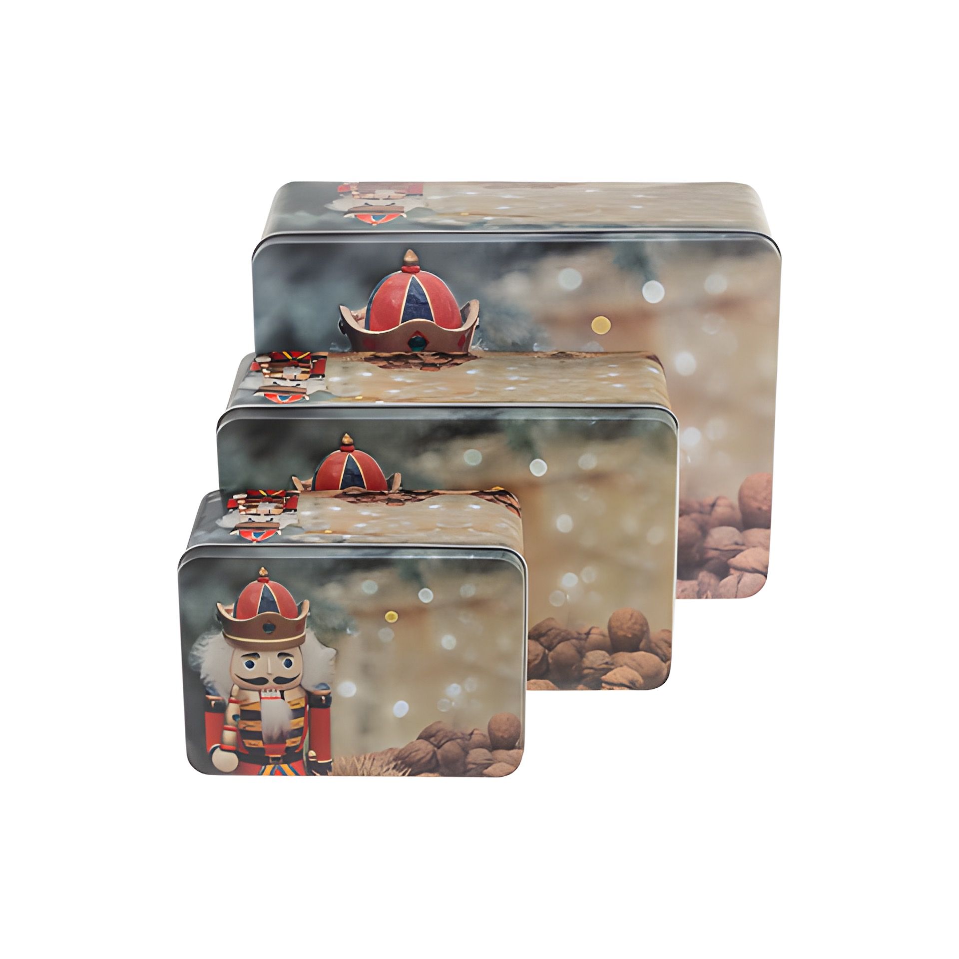 Metalldose 'Nussknacker', 3er Set