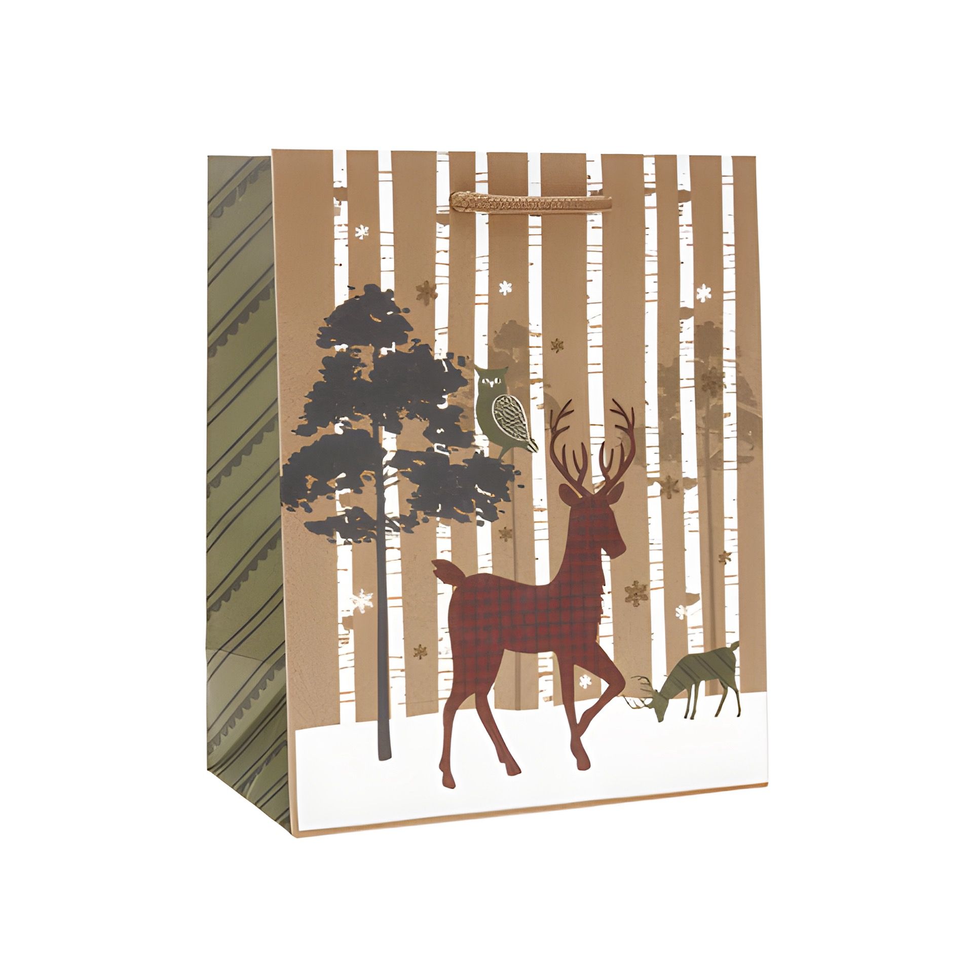 Geschenktüte 'Baum mit Eule und Hirsch', mittel