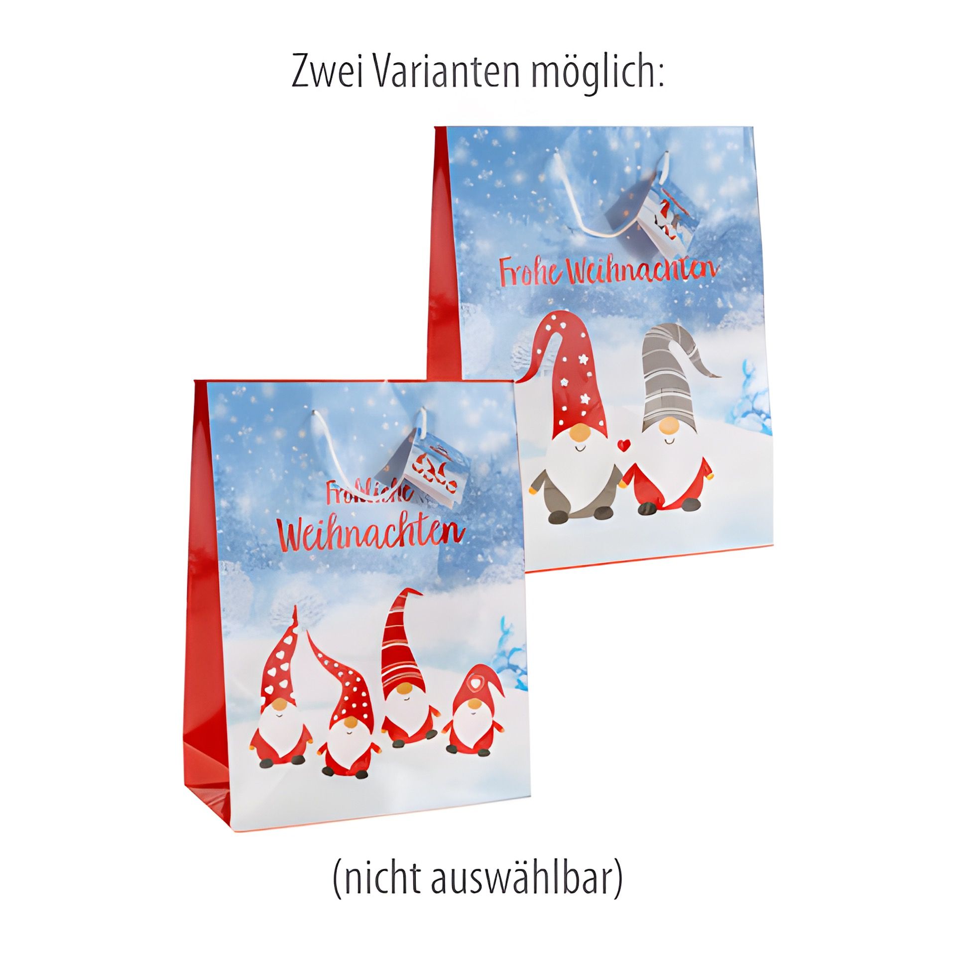 Geschenktüte 'Wichtel im Schnee', groß