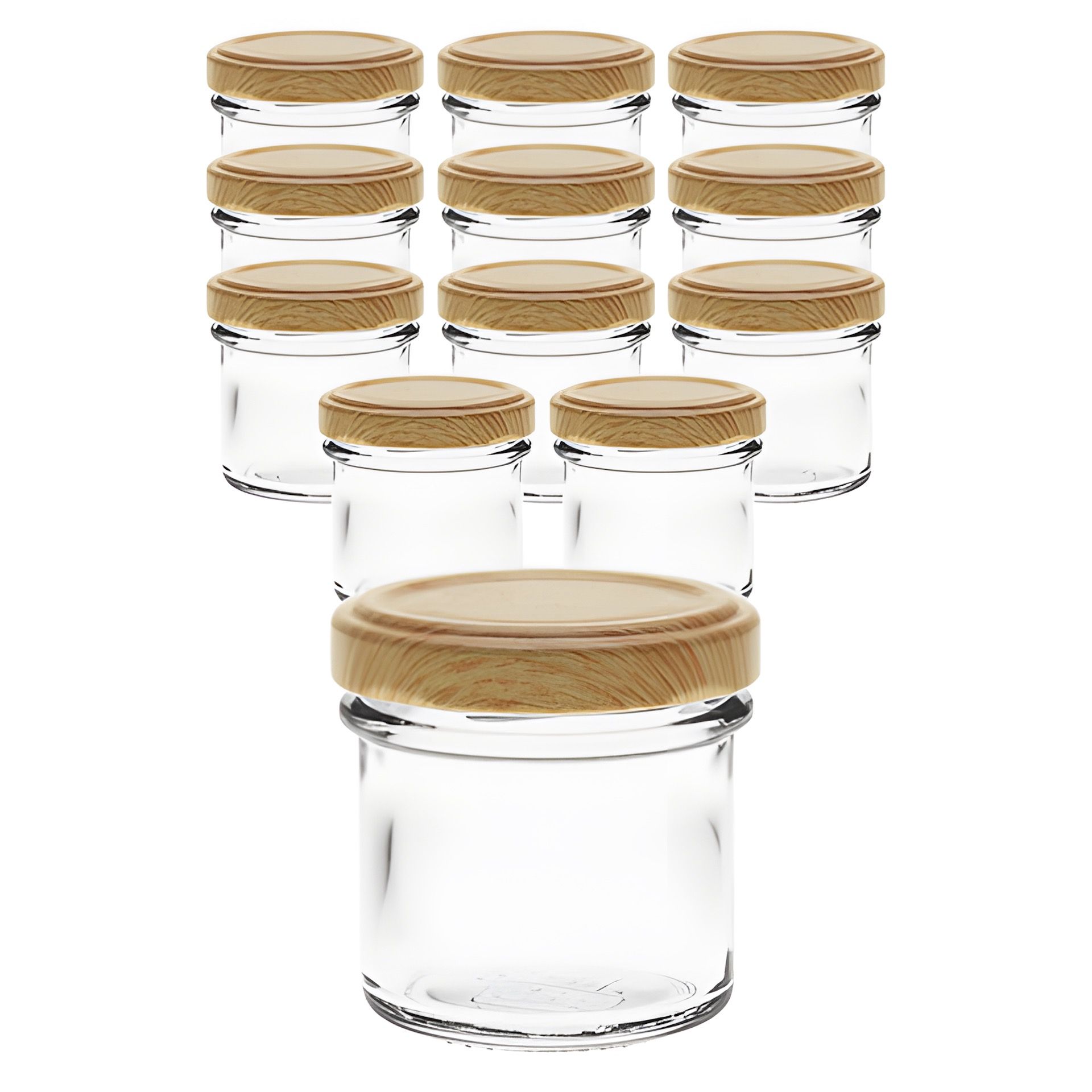 12er Set Ingenio 72 ml mit Deckel Holzdekor