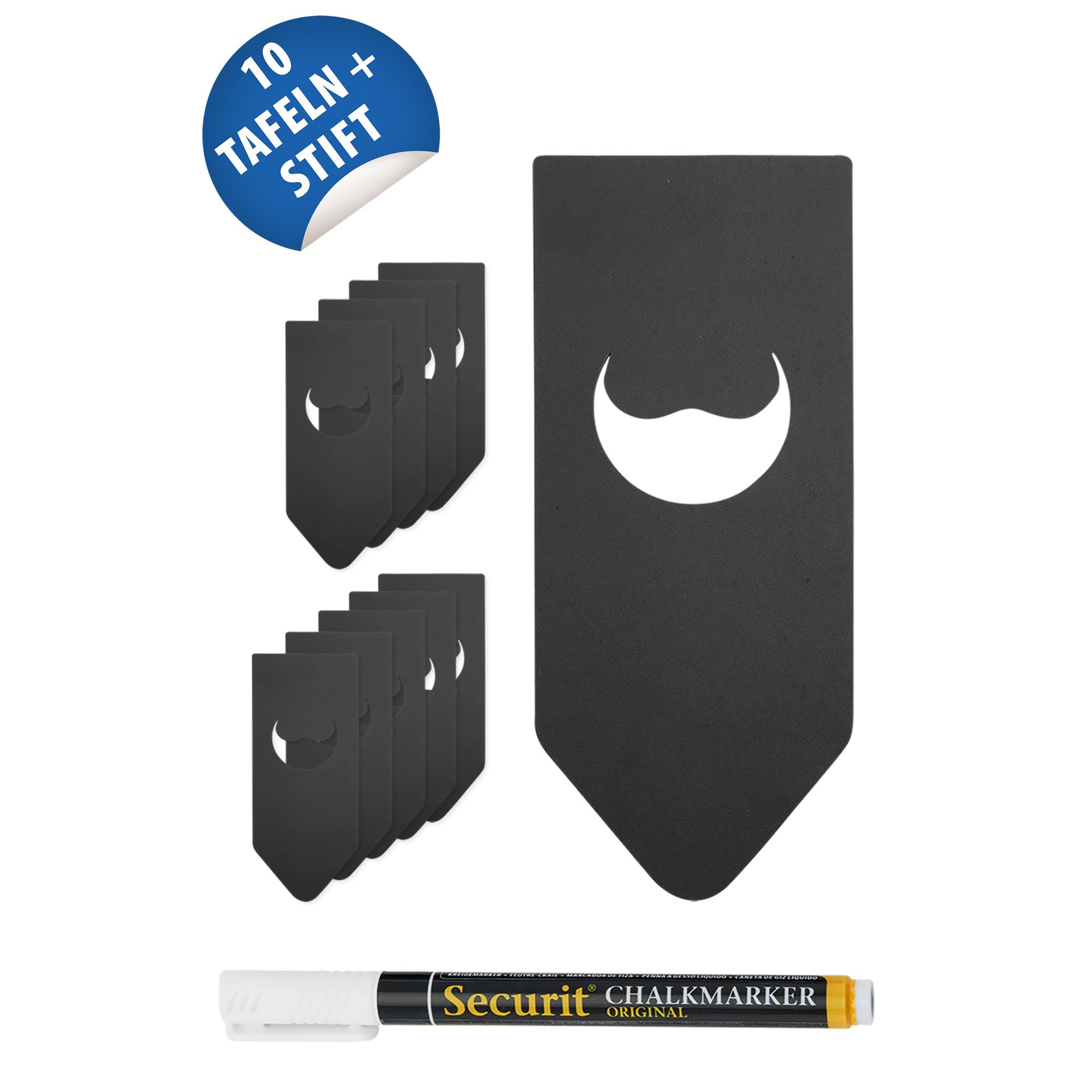 Flaschenetikett mit Tafelfläche, 10 Stück inkl. Kreidemarker
