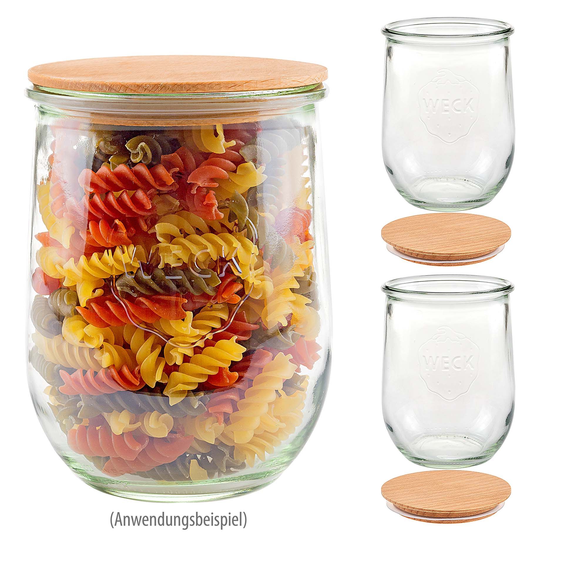 WECK-Tulpenglas 1062 ml mit Holzdeckel, 3er Set