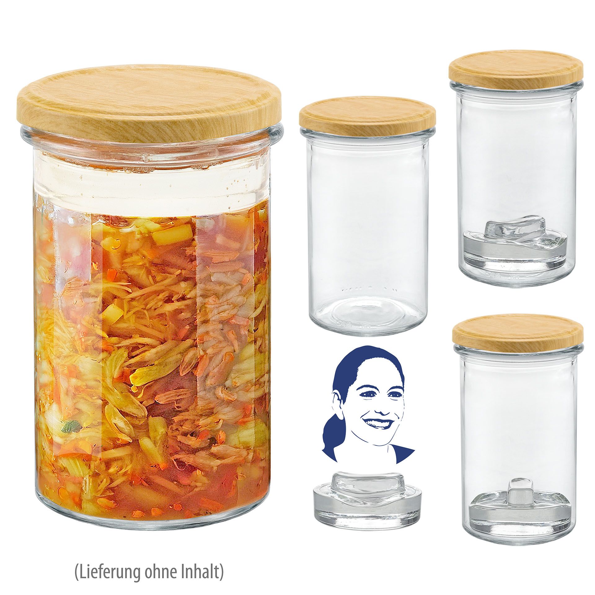 Steffis Fermentier-Set Sturzglas 545 ml, 4 Stück