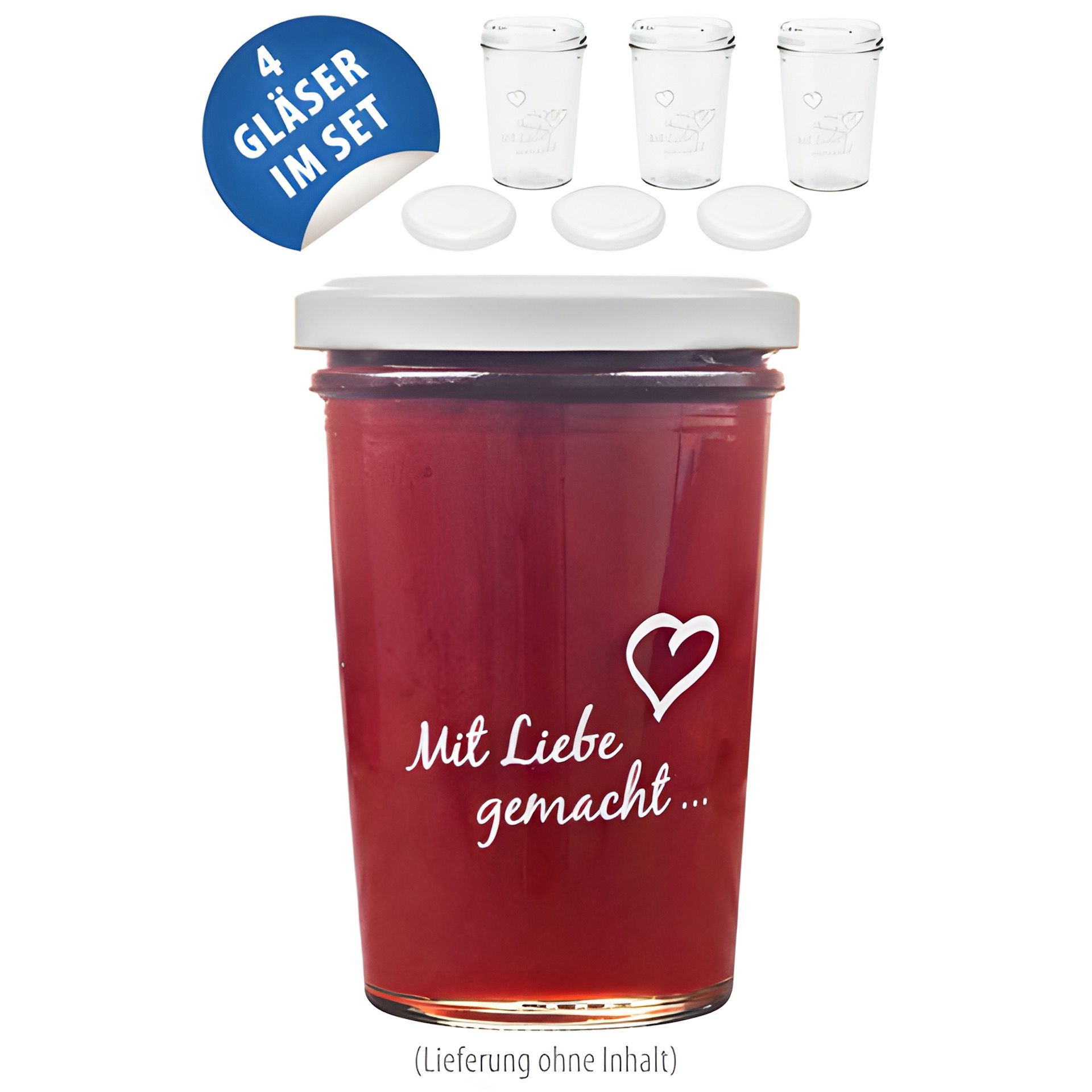 Becherglas 150 ml TO 66 'Mit Liebe gemacht', 4er Set