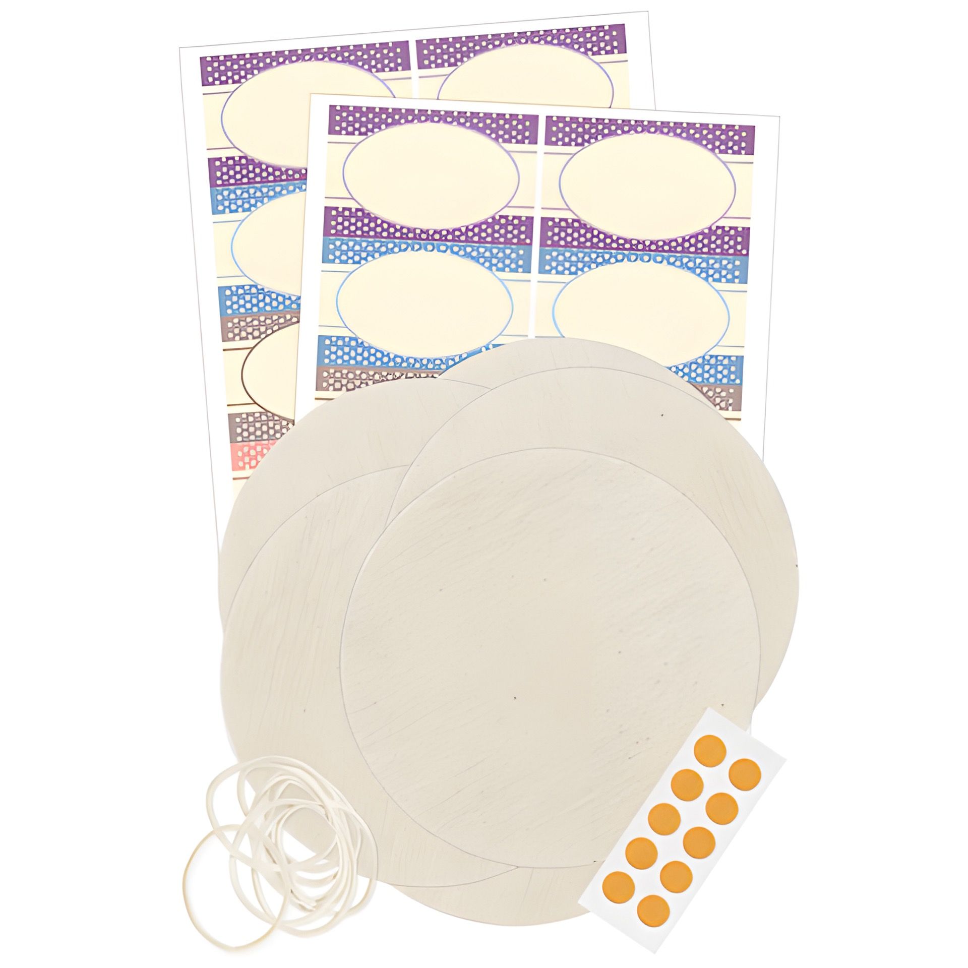 Deckchen-Set Ø 130 mm natur, 46-teilig